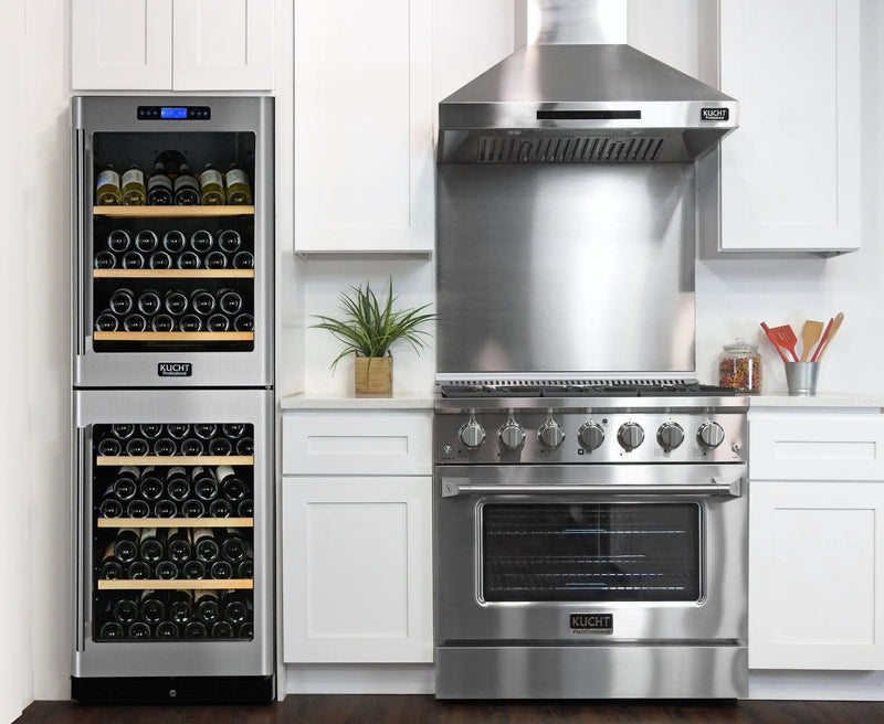 Kucht 36" Gas Range, Stainless Steel with Silver Oven Door, KNG361-S by Farmhouse Kitchen and Bath