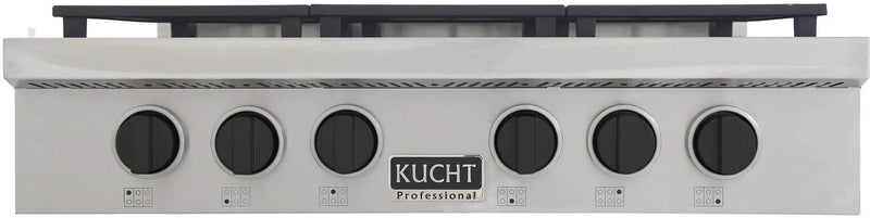 Kucht 36 Inch Gas Sealed Burner Rangetop-KFX369T-K by Farmhouse Kitchen and Bath