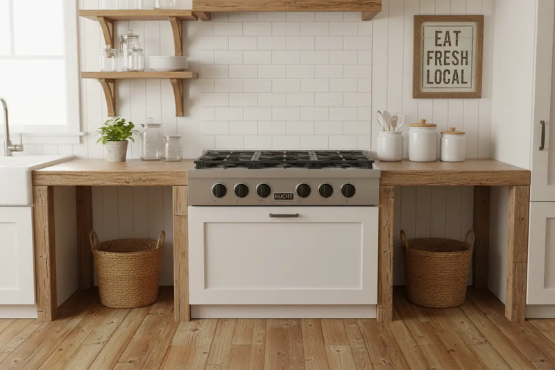 Kucht 36 Inch Gas Sealed Burner Rangetop-KFX369T-K by Farmhouse Kitchen and Bath