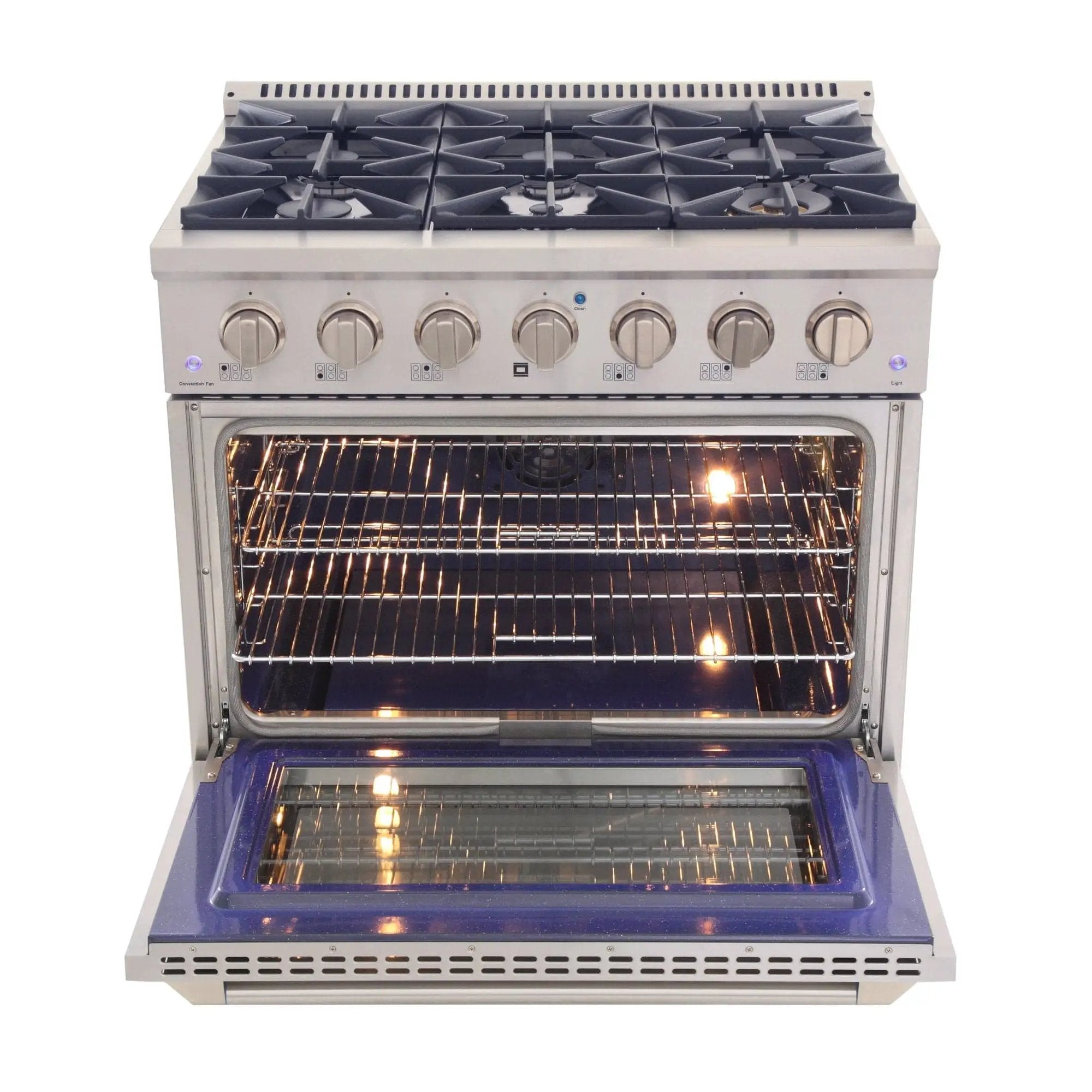Kucht 36" Propane Range in Stainless Steel, Silver Door, KNG361/LP-S by Farmhouse Kitchen and Bath