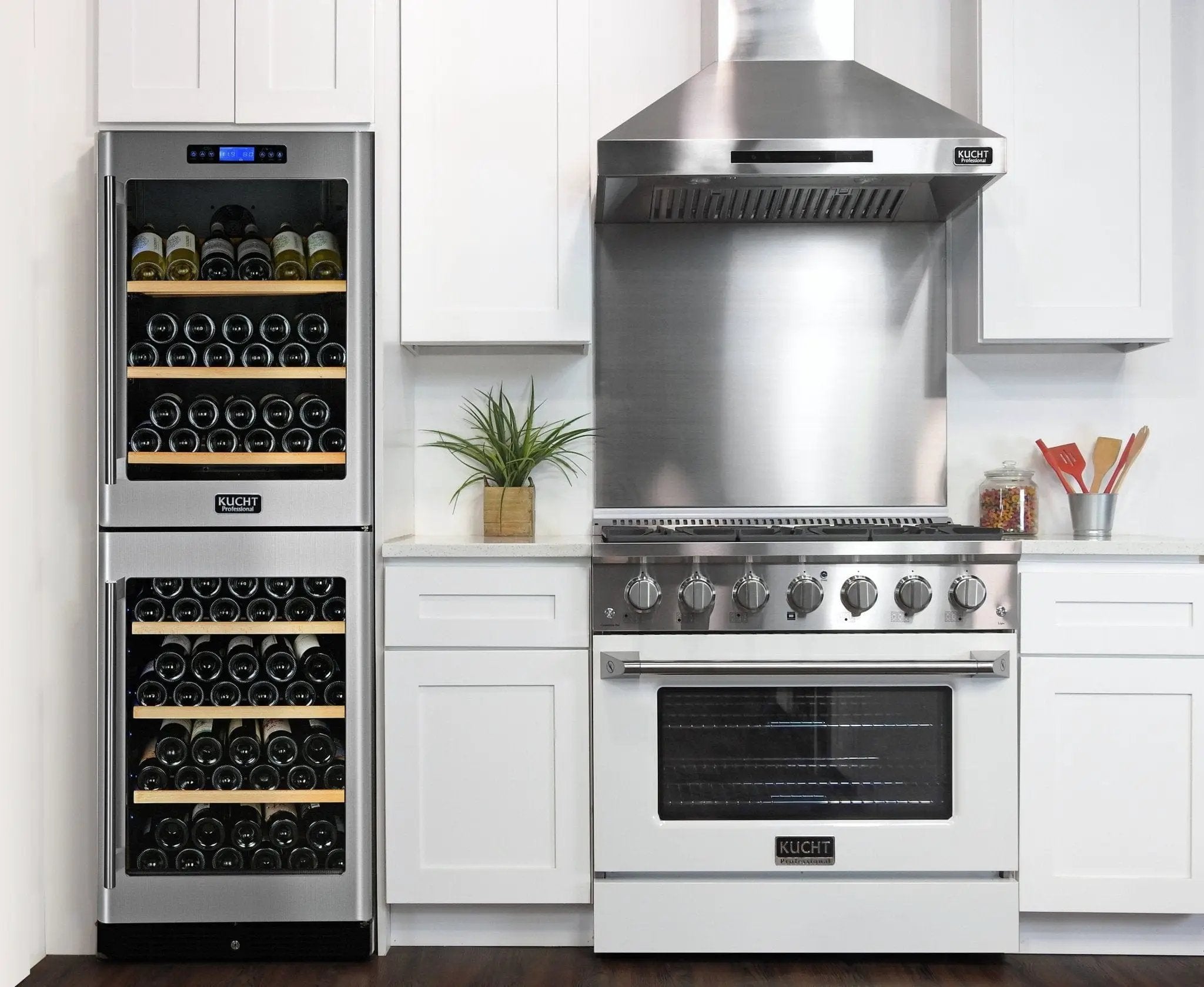 Kucht 36" Propane Range in Stainless Steel, White Door, KNG361/LP-W by Farmhouse Kitchen and Bath