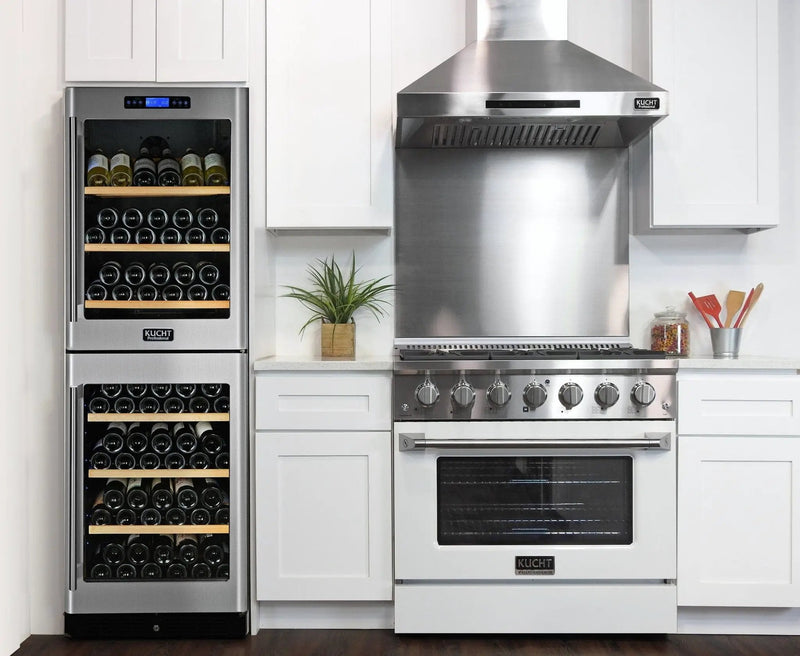 Kucht 36" Propane Range in Stainless Steel, White Door, KNG361/LP-W by Farmhouse Kitchen and Bath