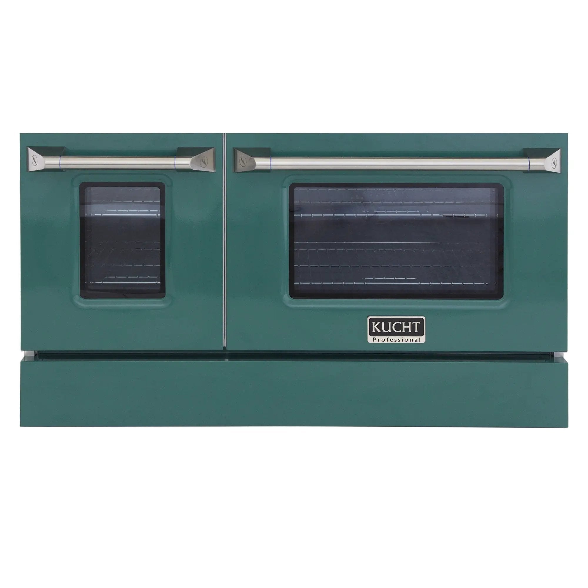 Kucht 48" Gas Range in Stainless Steel with Green Oven Doors, KNG481-G by Farmhouse Kitchen and Bath