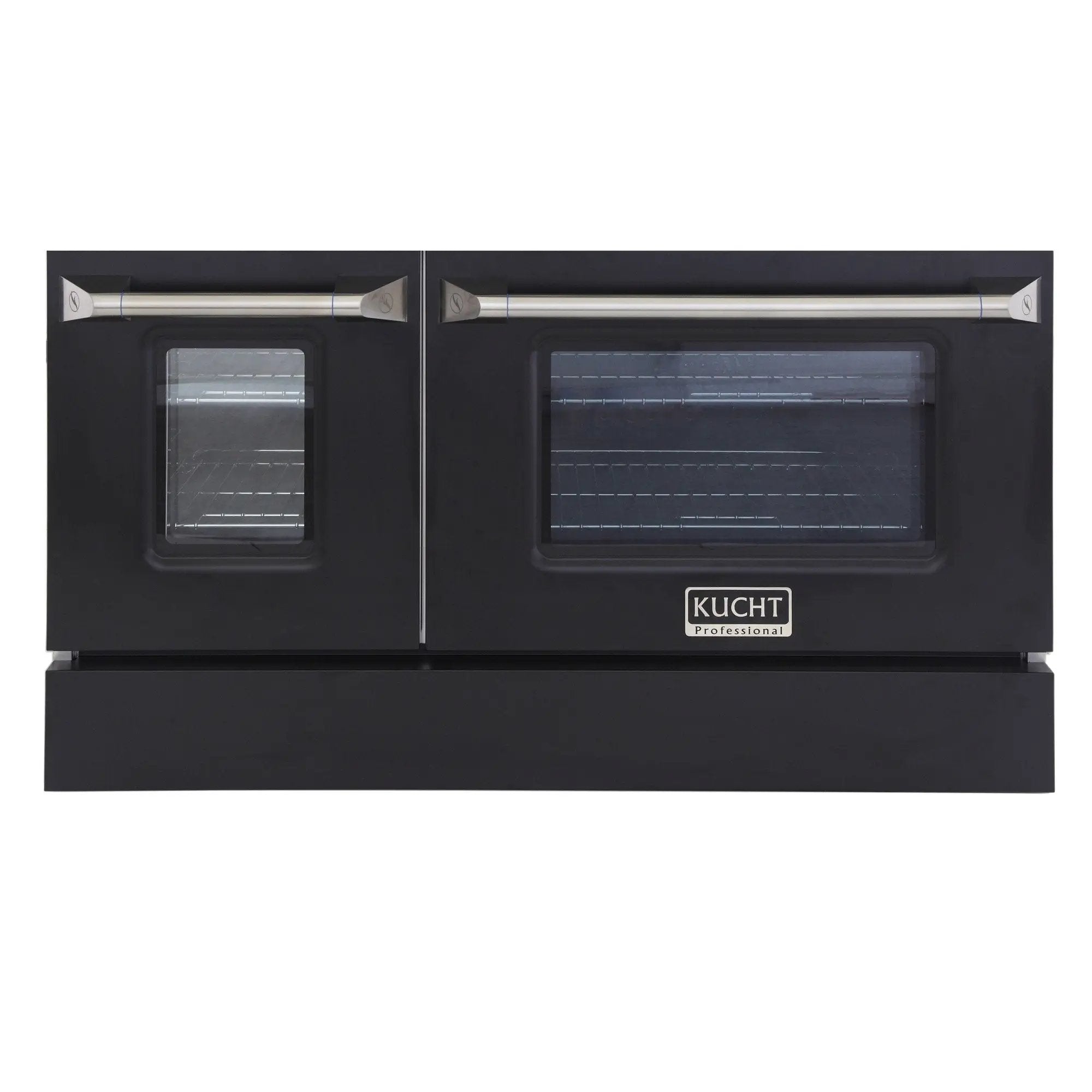 Kucht 48" Gas Range, Stainless Steel, Black Oven Doors, KNG481-K by Farmhouse Kitchen and Bath