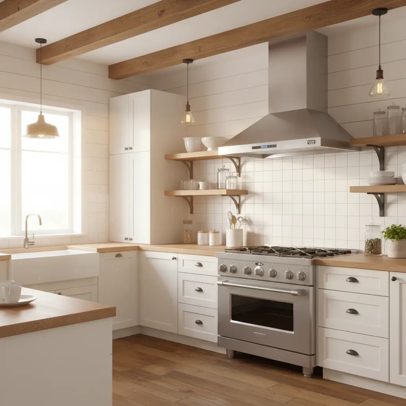 Kucht 48" Professional Stainless Steel, Wall Rangehood, KRH4810A by Farmhouse Kitchen and Bath