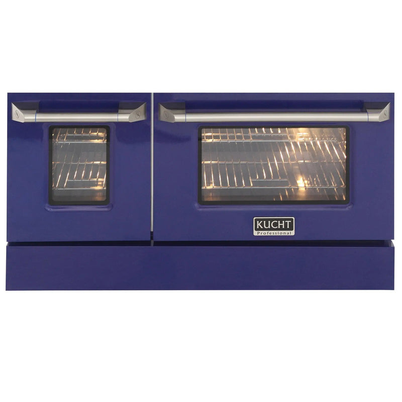 Kucht 48" Propane Range in Stainless Steel, Blue Doors, KNG481/LP-B by Farmhouse Kitchen and Bath