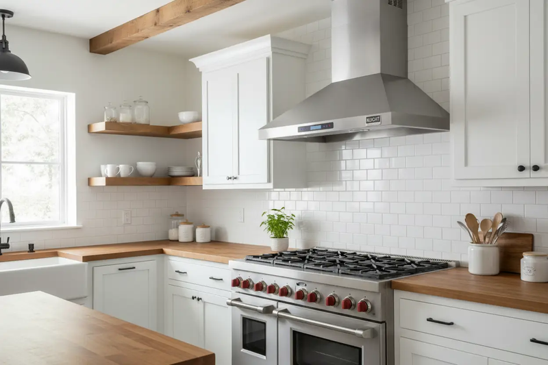 Kucht 48" Wall Mount Range Hood, Stainless Steel, KRH4821A by Farmhouse Kitchen and Bath