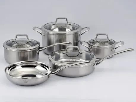 Kucht Culinary Professional 3-Ply Stainless 10 Piece Cookware Set, K16020 by Farmhouse Kitchen and Bath