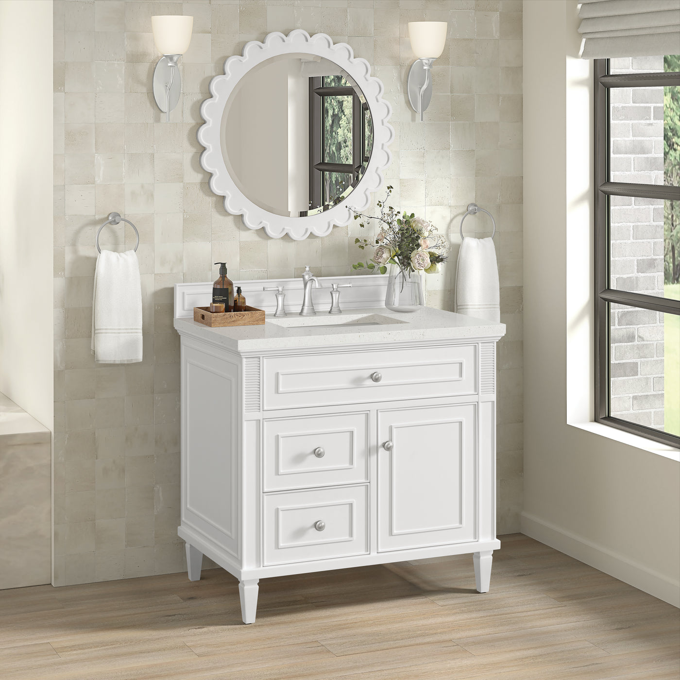 James Martin Lorelai 36" Single Bathroom Vanity, Bright White, view 26
