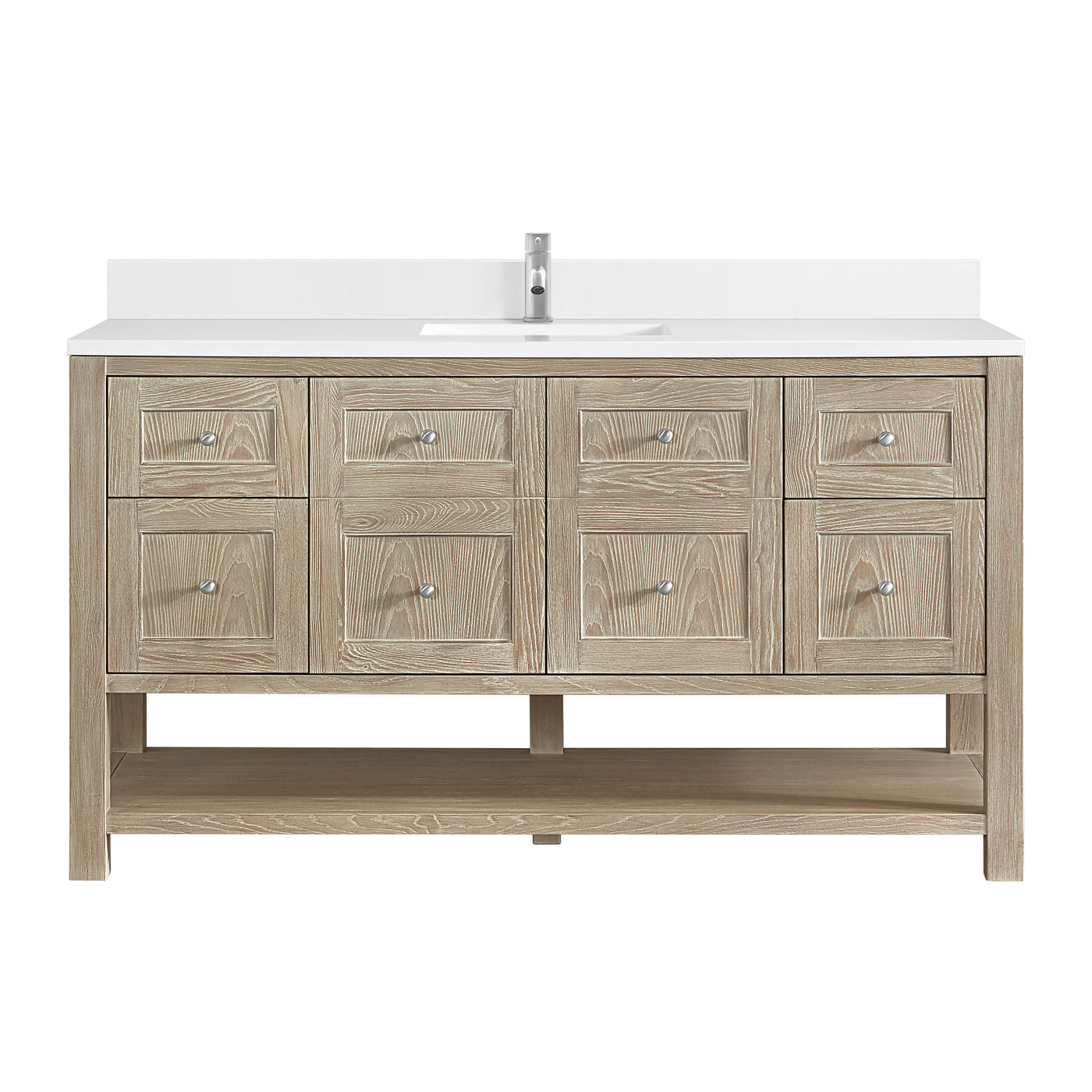 James Martin Breckenridge 60" Single Bathroom Vanity, Whitewashed Oak, view 37
