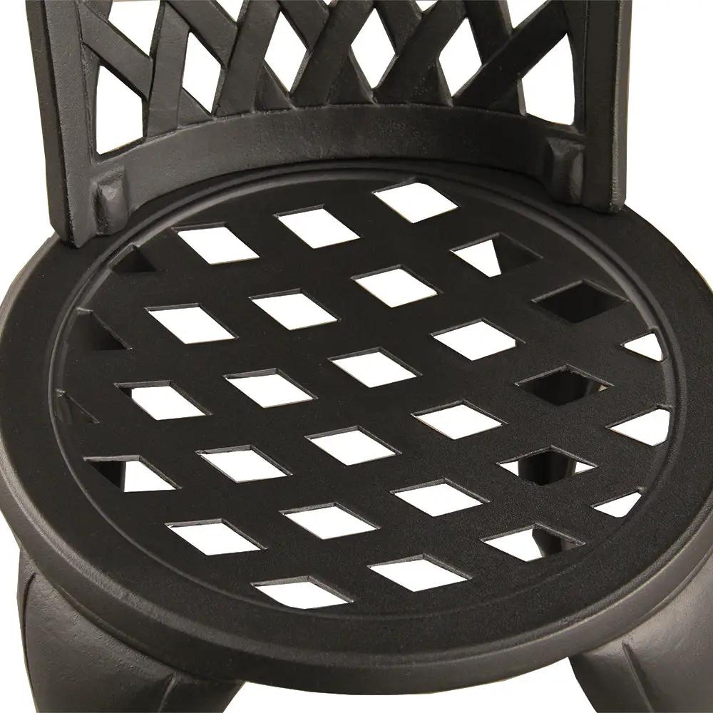Modern Outdoor Patio Garden Aluminum 3 Piece Bistro Set in Sand Black by Sharicks