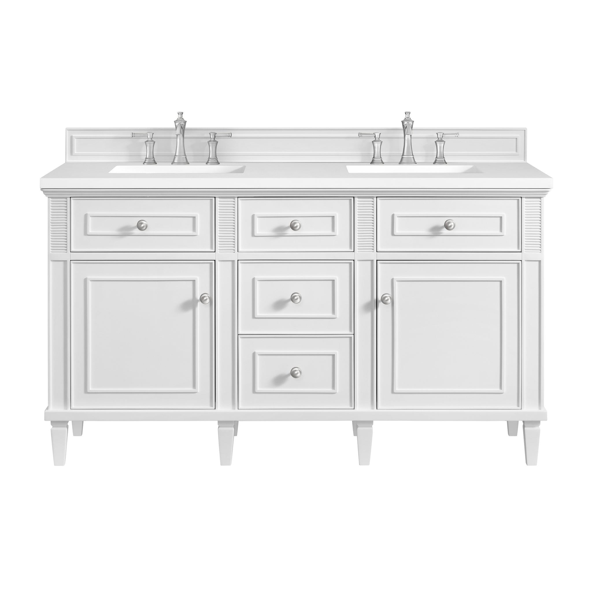 James Martin Lorelai 60" Double Bathroom Vanity, Bright White, view 38