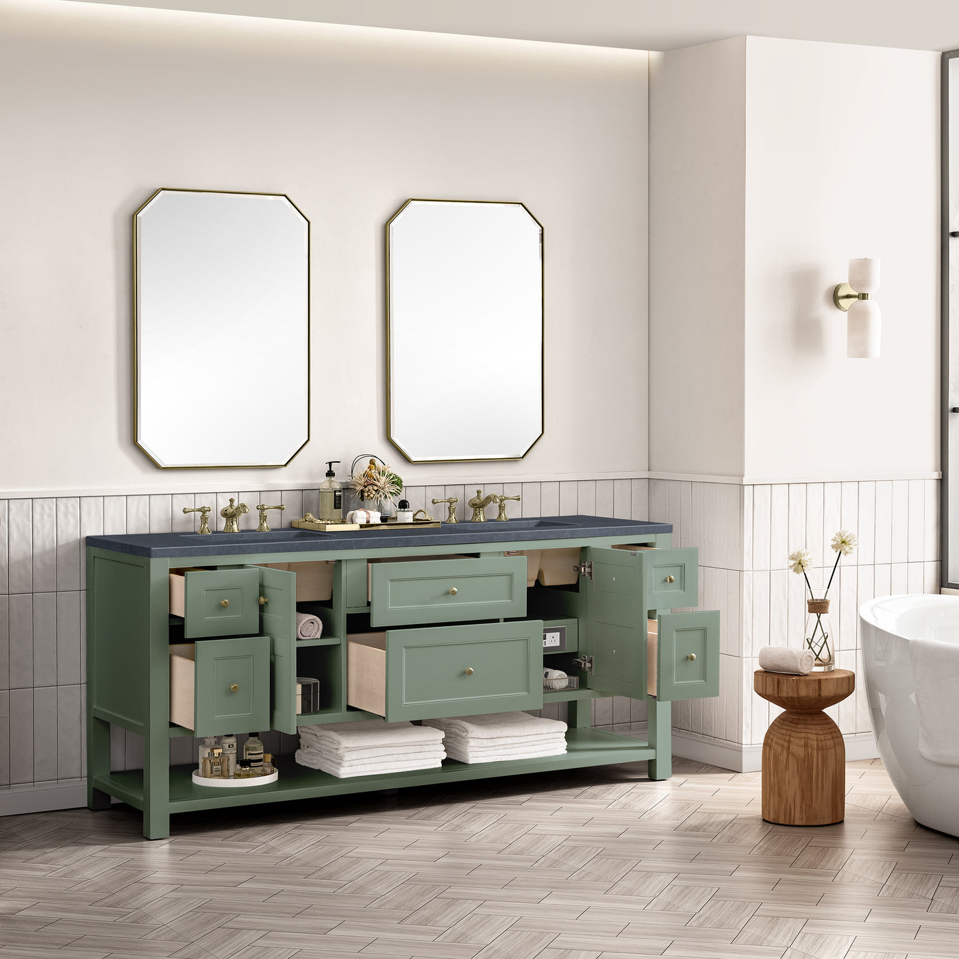 James Martin Breckenridge 72" Double Bathroom Vanity, Smokey Celadon, view 37