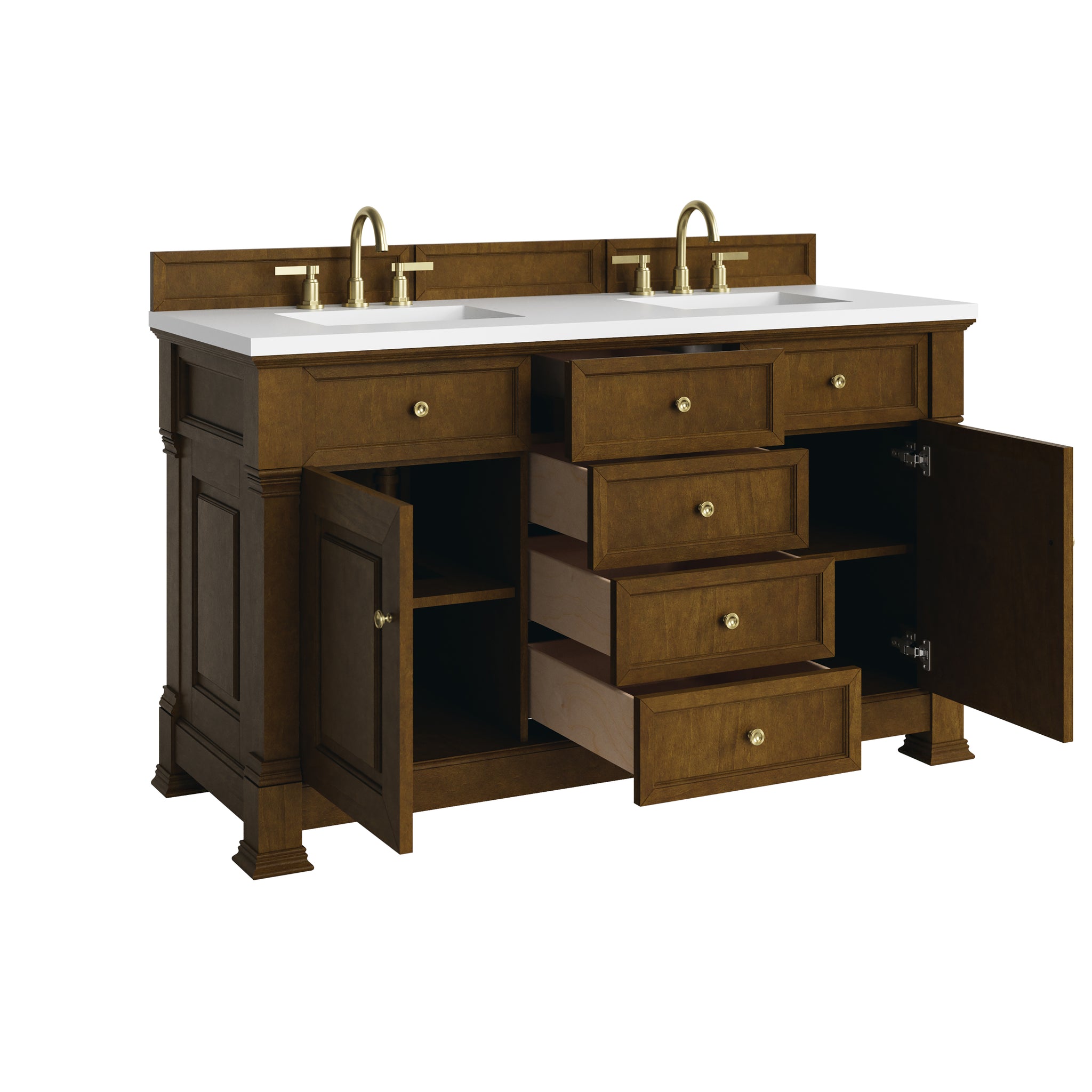 James Martin Brookfield 60" Double Bathroom Vanity, Honey Oak, view 28