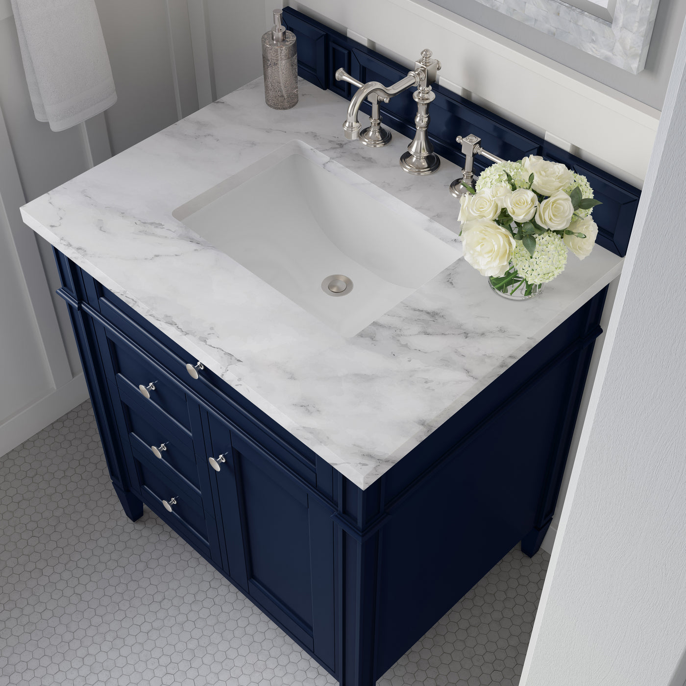 James Martin Brittany 30" Single Bathroom Vanity, Victory Blue, view 40