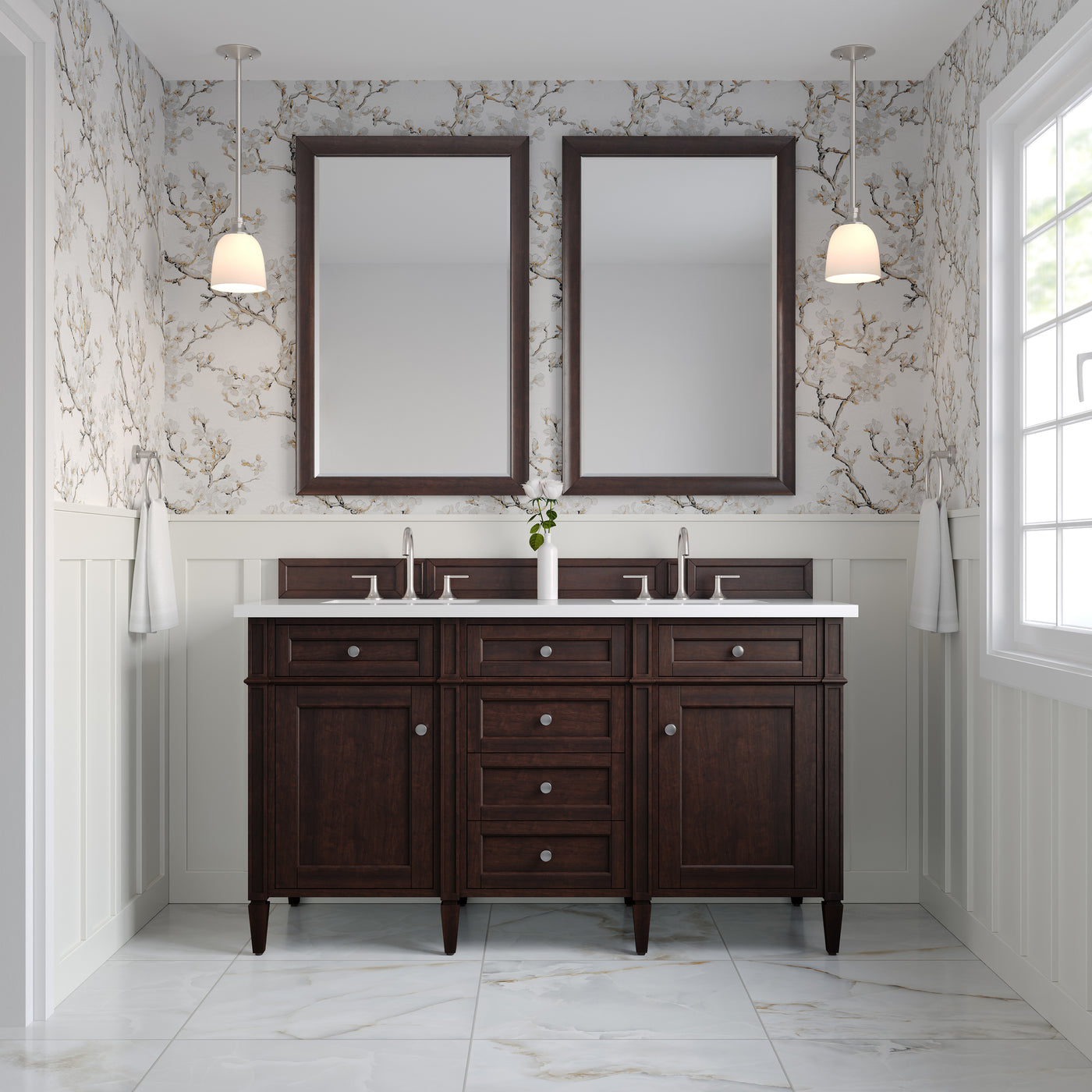 James Martin Brittany 60" Double Bathroom Vanity, Burnished Mahogany, view 27