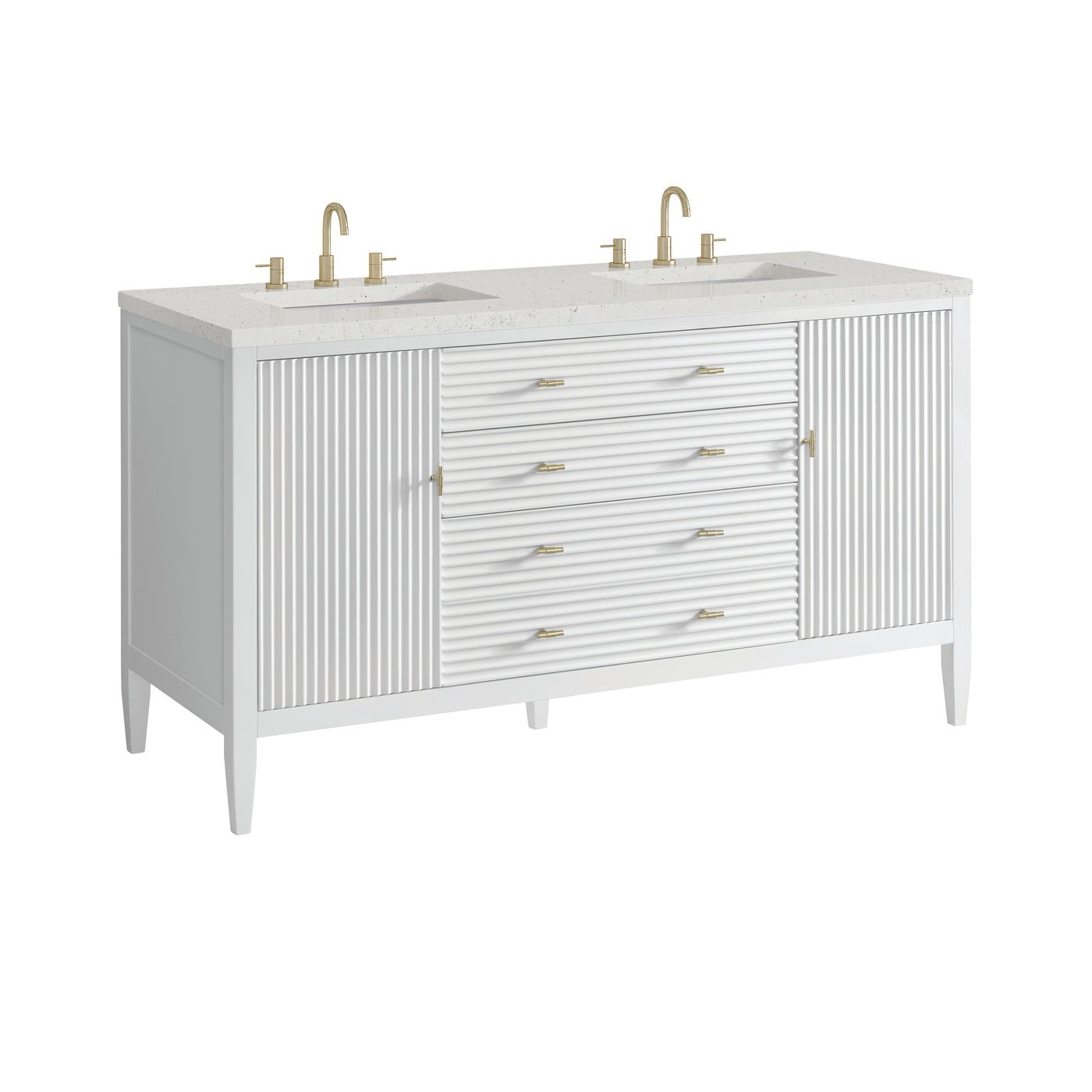 James Martin Myrrin 60" Double Bathroom Vanity, Bright White, view 35