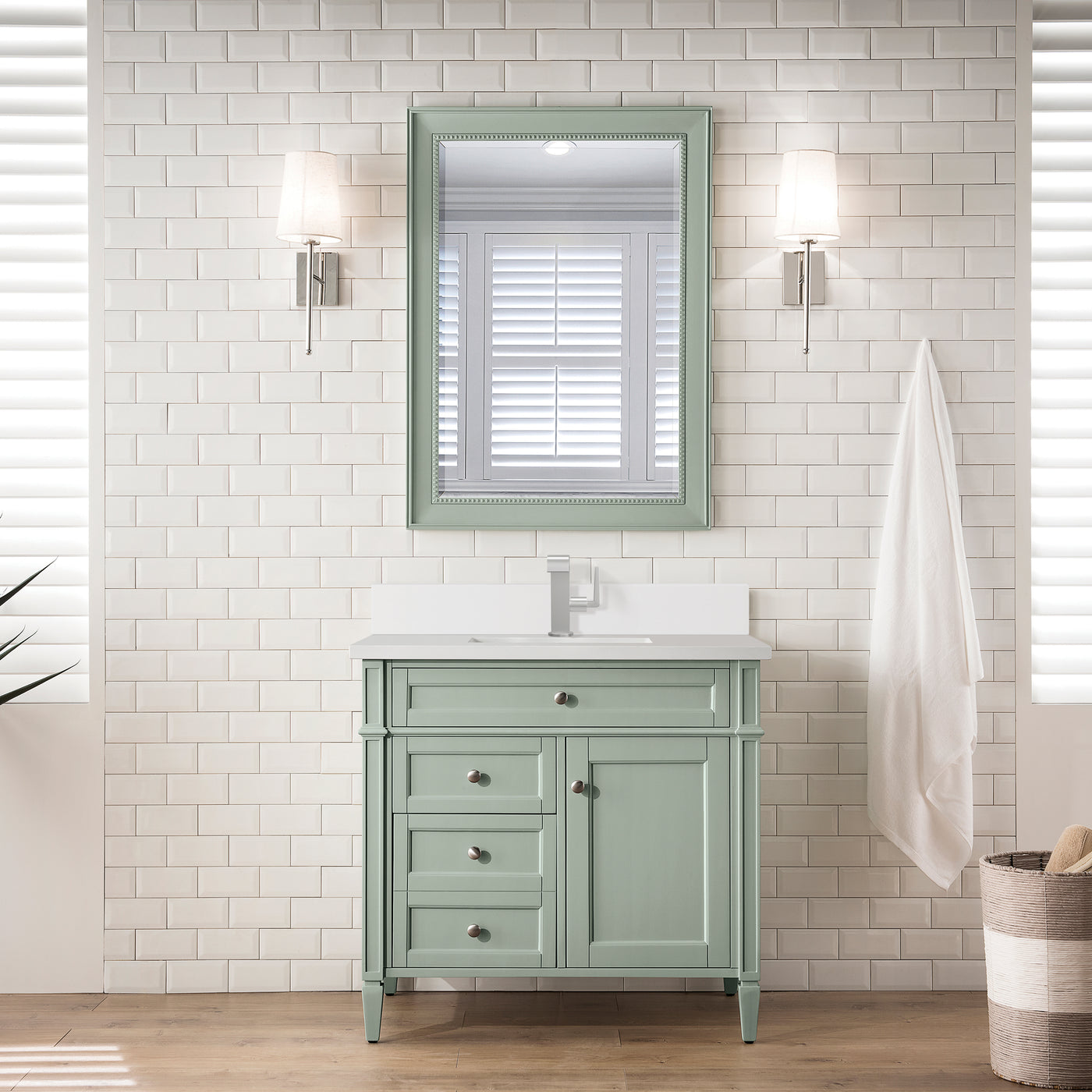 James Martin Brittany 36" Single Bathroom Vanity, Sage Green, view 23
