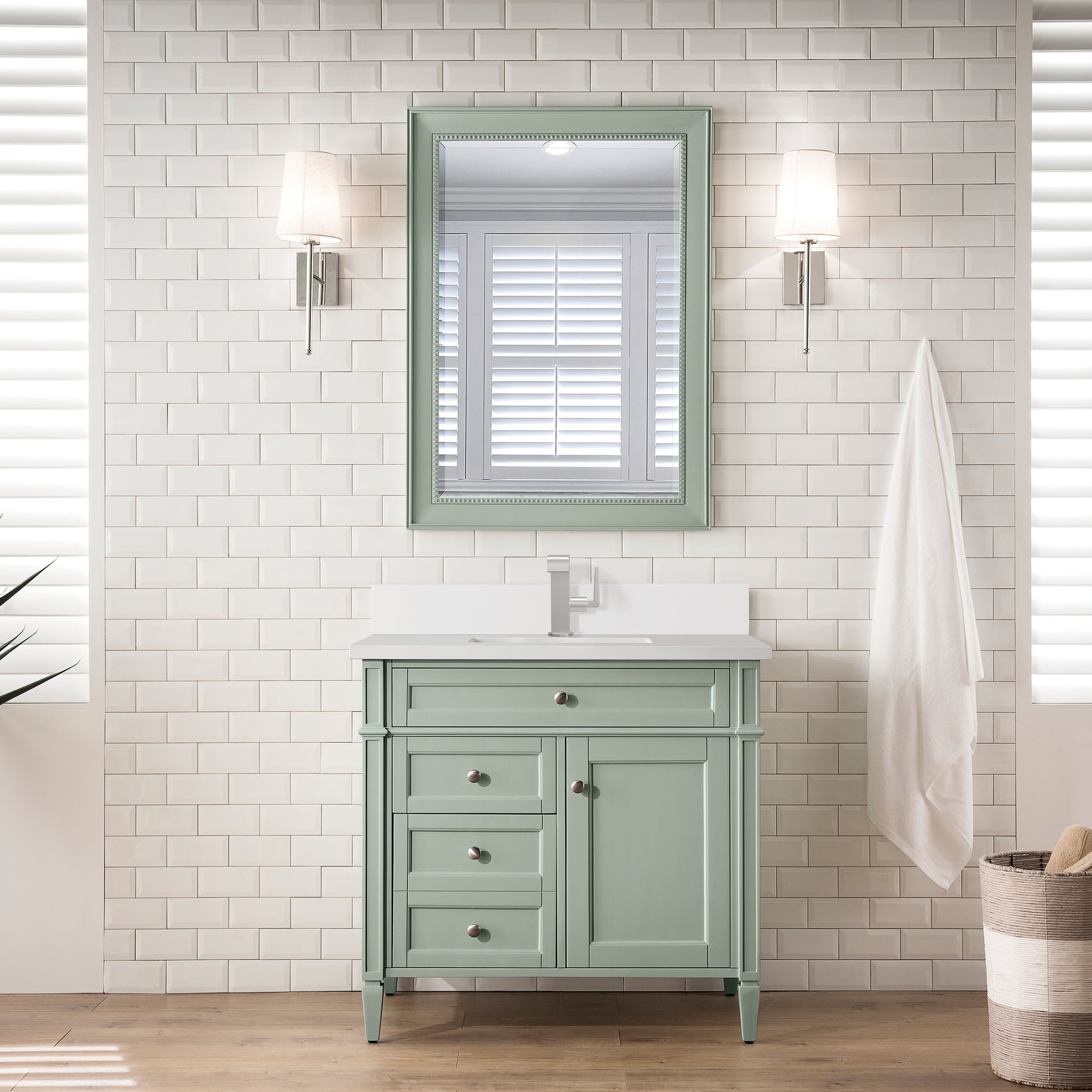James Martin Brittany 36" Single Bathroom Vanity, Sage Green, view 23