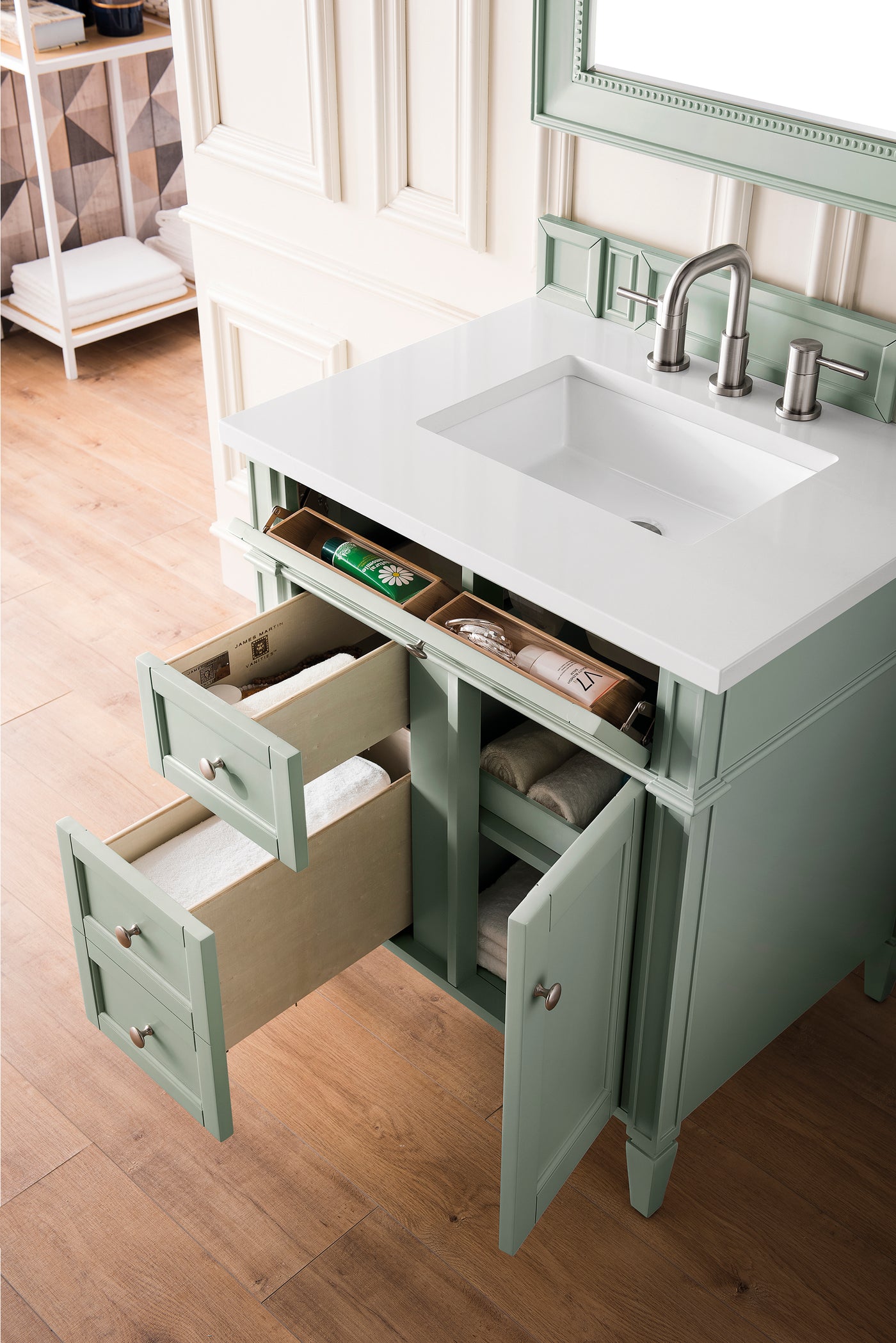 James Martin Brittany 30" Single Bathroom Vanity, Sage Green, view 15