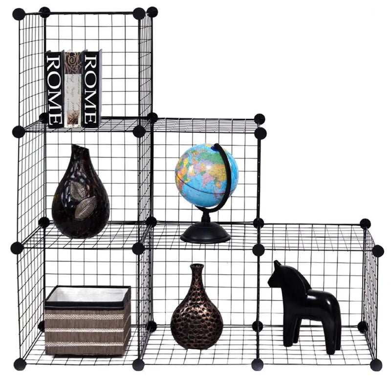 DIY 6 Metal Wire Free Standing Modular Storage Cubes by DirectDeals