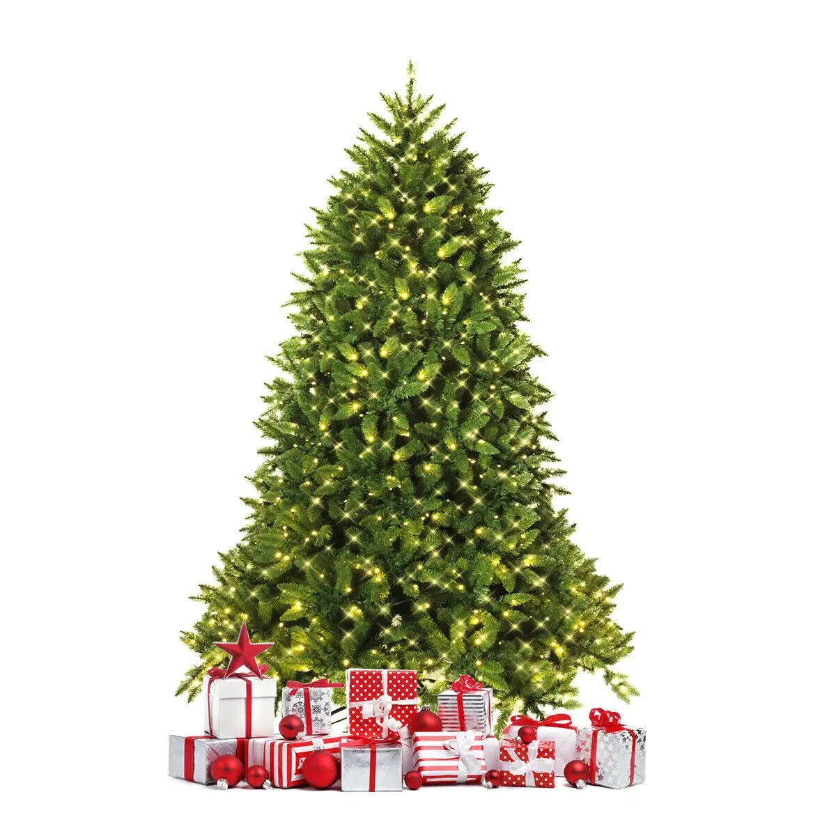 Premium Hinged Artificial Fir Christmas Tree with LED Lights, photo 6 of 16