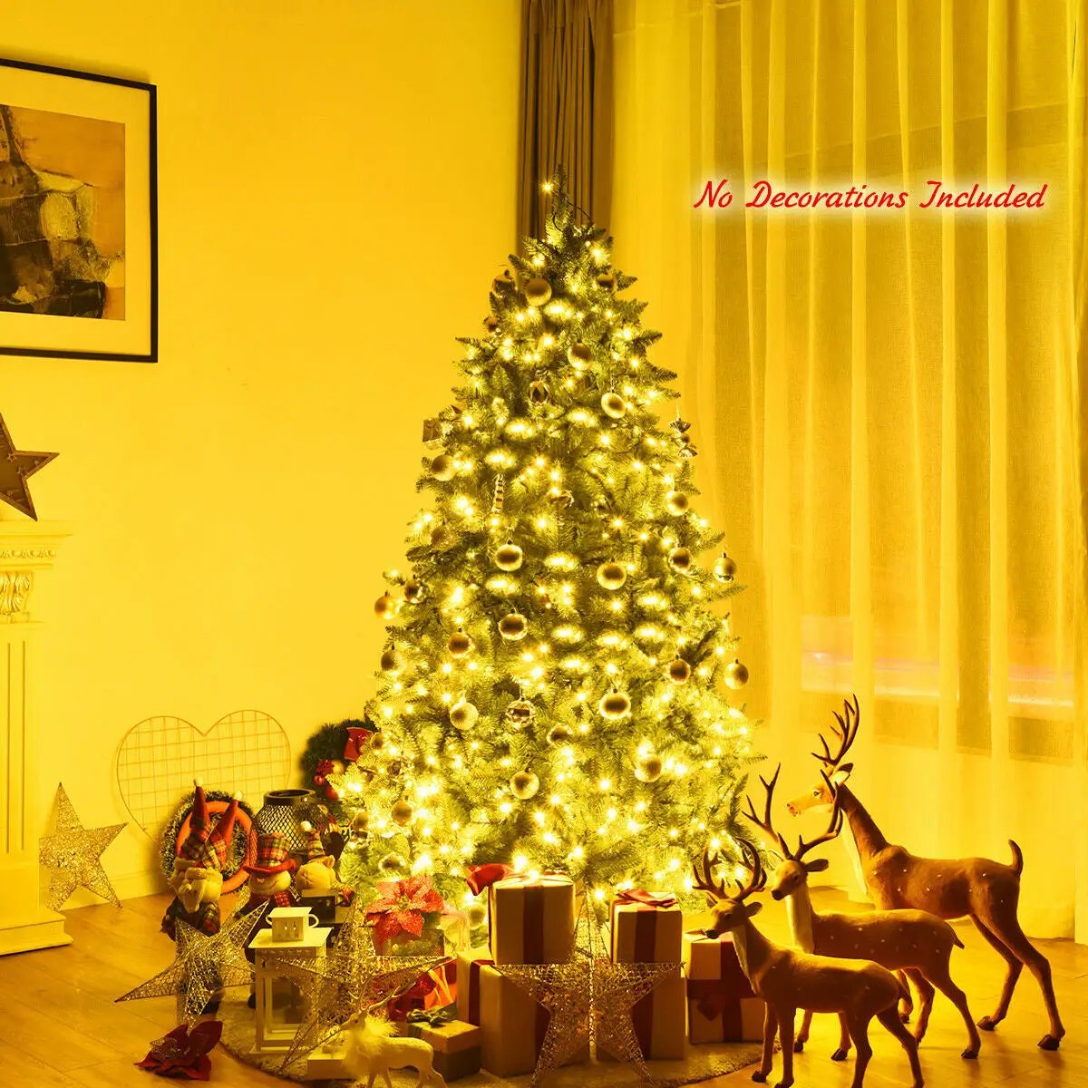 Premium Hinged Artificial Fir Christmas Tree with LED Lights, photo 15 of 16