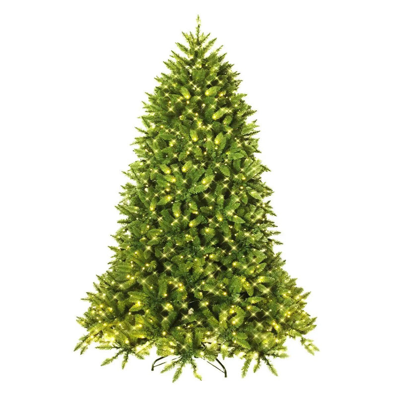 Premium Hinged Artificial Fir Christmas Tree with LED Lights by DirectDeals