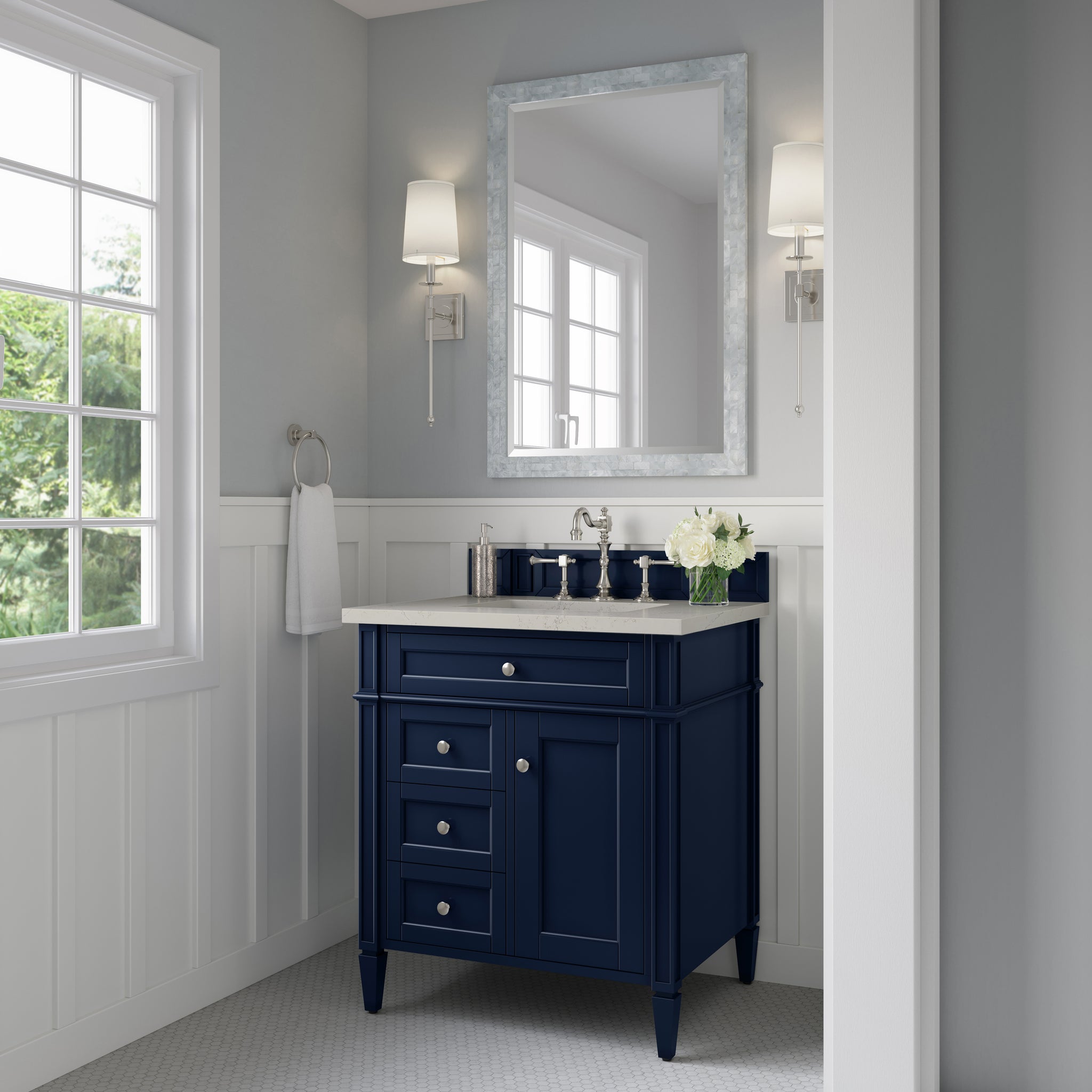 James Martin Brittany 30" Single Bathroom Vanity, Victory Blue, view 34