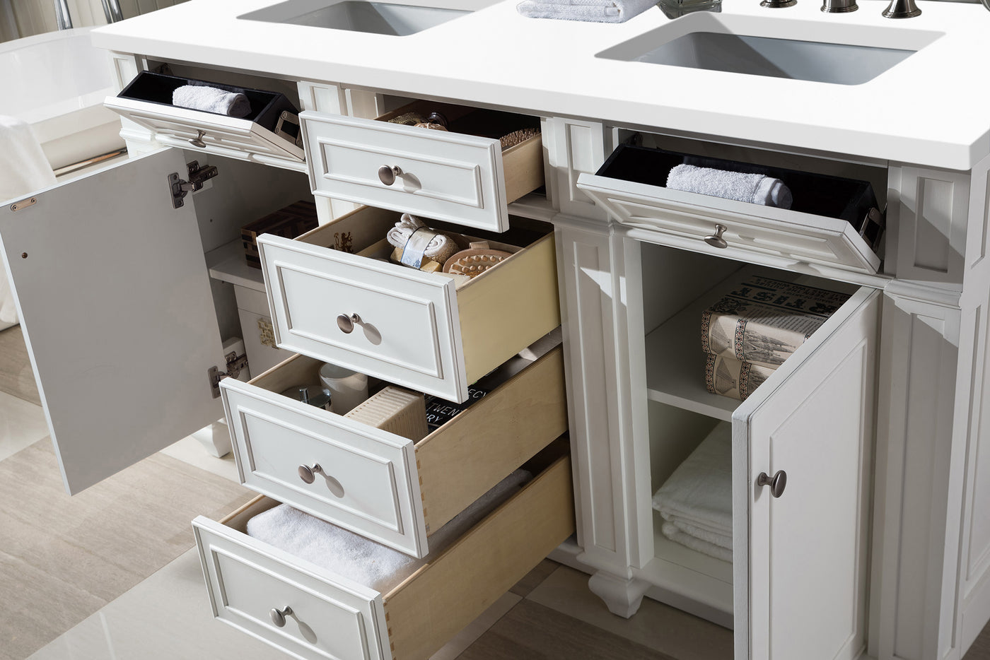 James Martin Bristol 60" Double Bathroom Vanity, Bright White, view 28