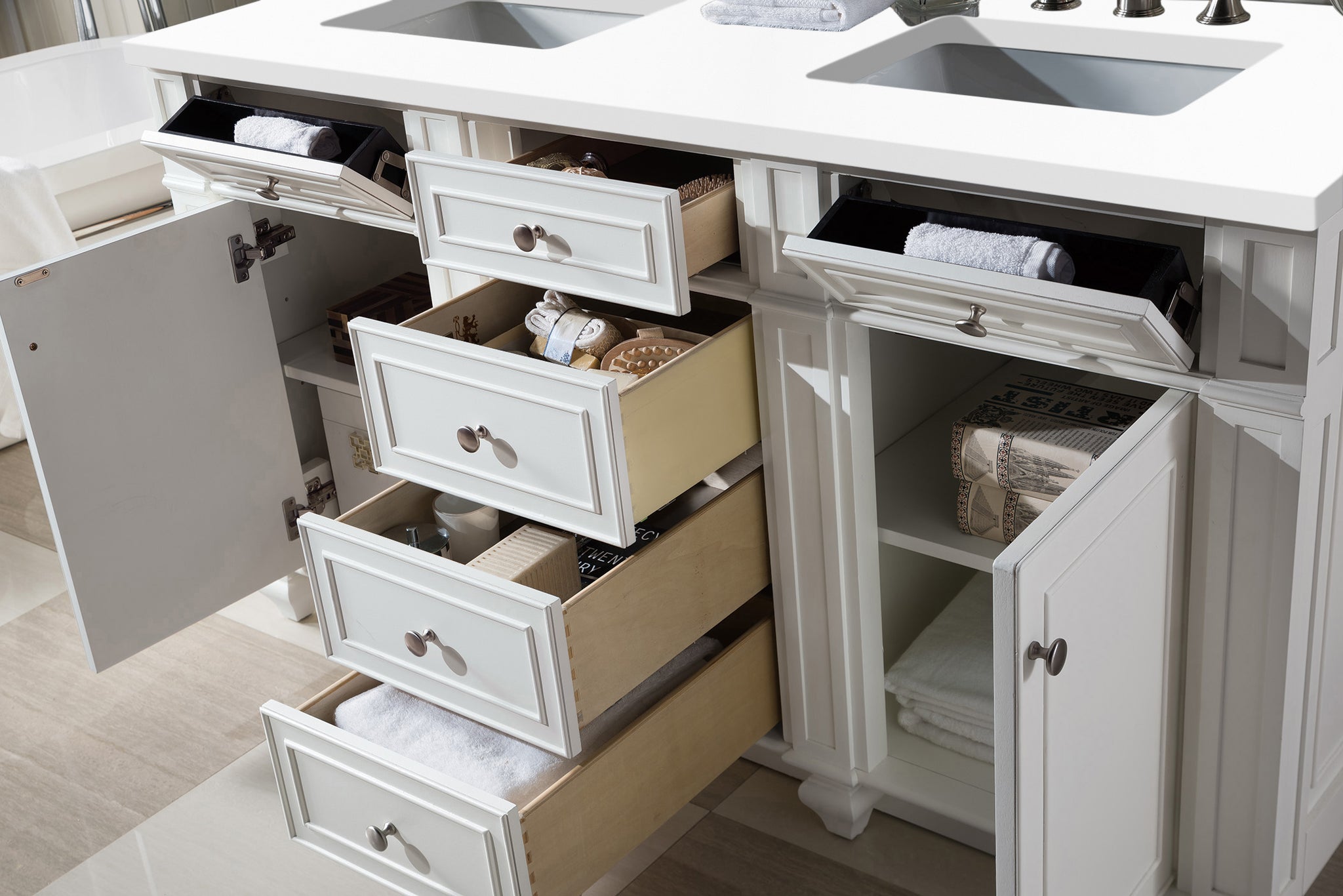 James Martin Bristol 60" Double Bathroom Vanity, Bright White, view 28