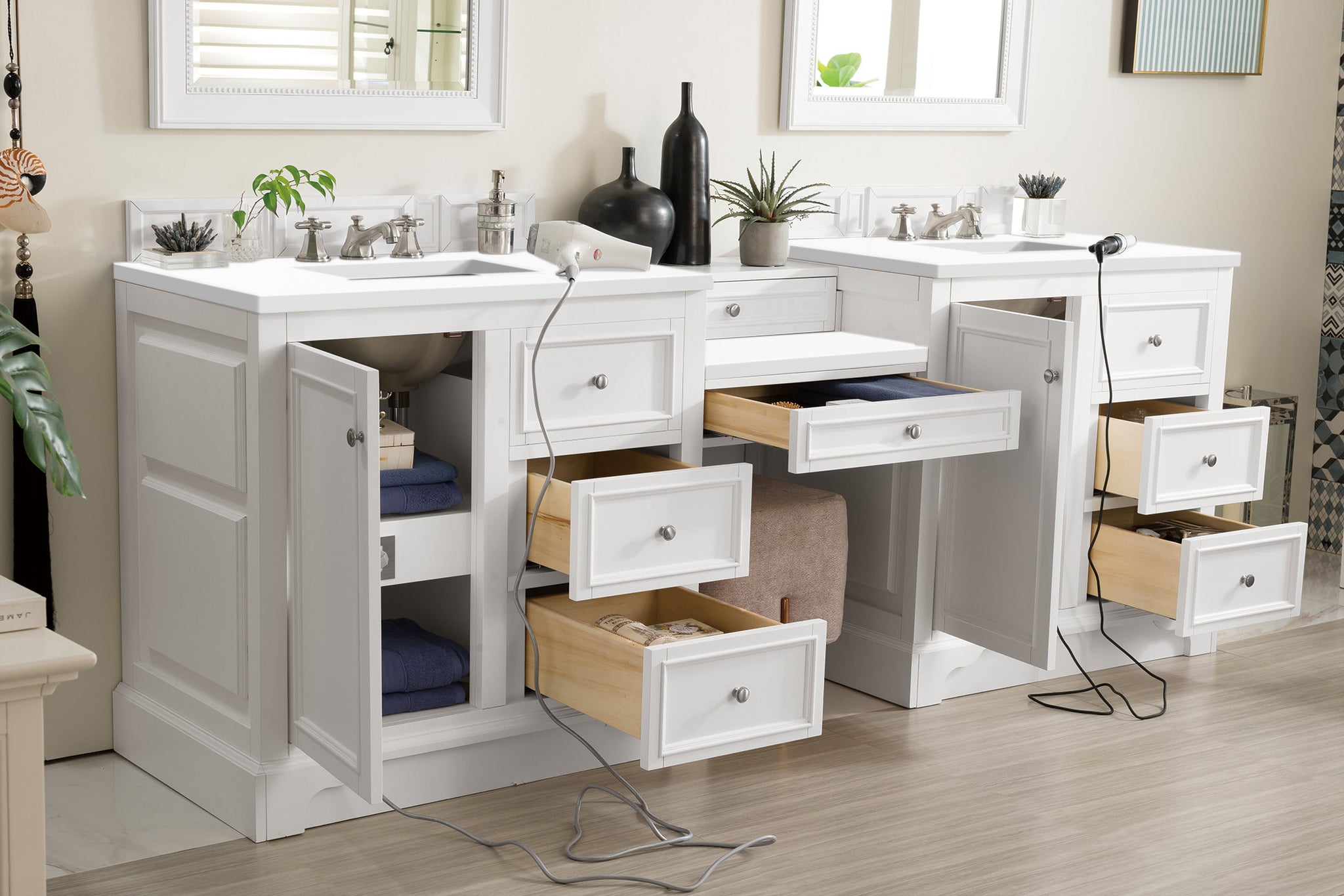 James Martin De Soto 94" Double Bathroom Vanity, Bright White, view 7