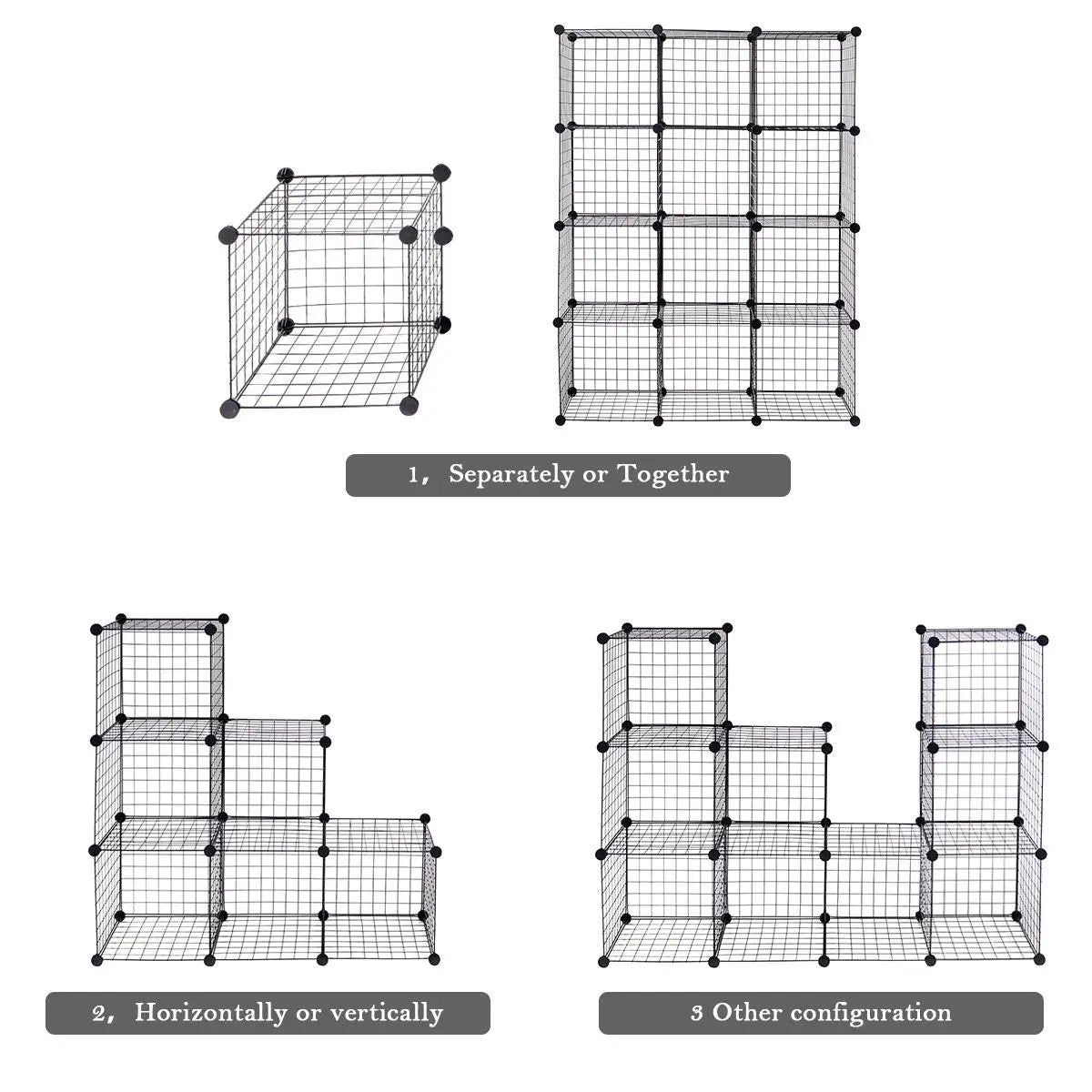 DIY 6 Metal Wire Free Standing Modular Storage Cubes by DirectDeals