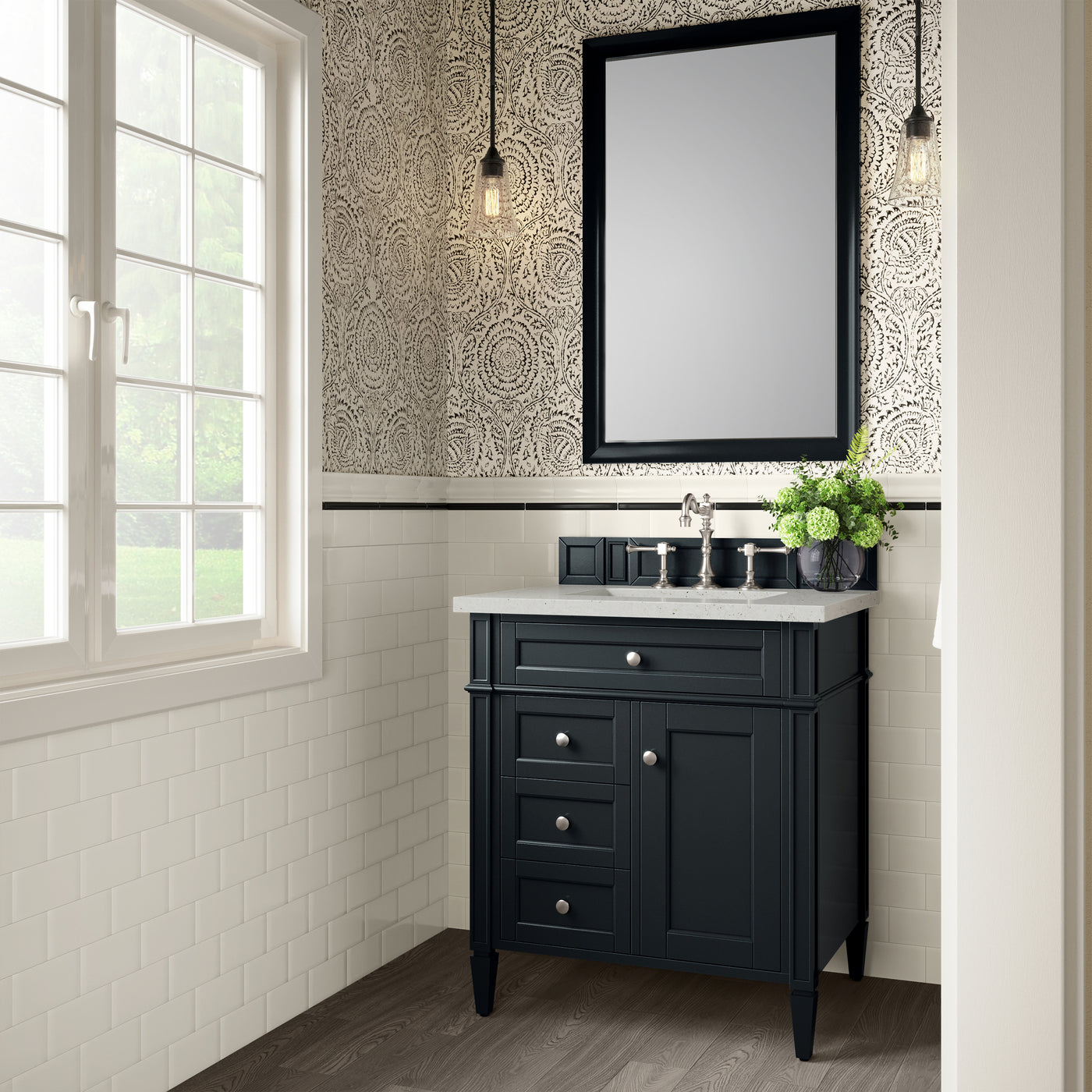 James Martin Brittany 30" Single Bathroom Vanity, Black Onyx, view 18