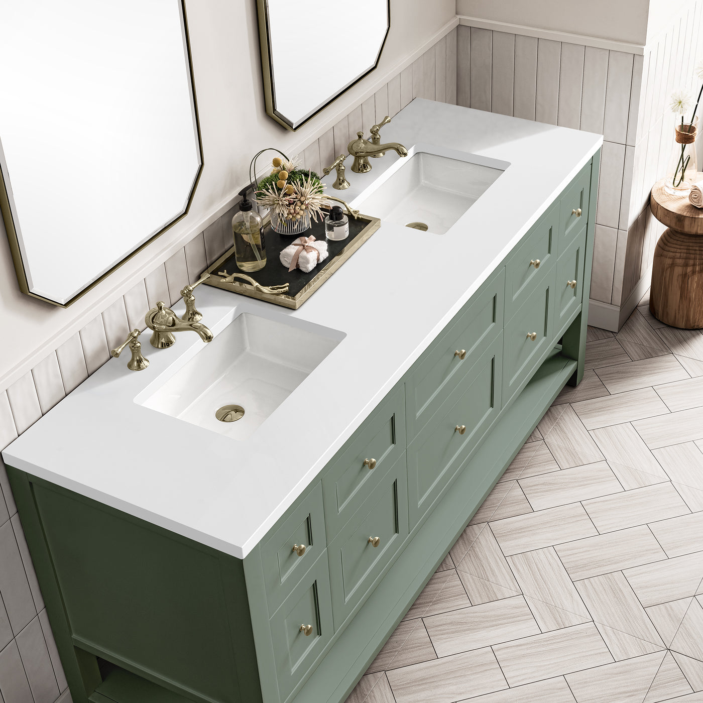 James Martin Breckenridge 72" Double Bathroom Vanity, Smokey Celadon, view 29