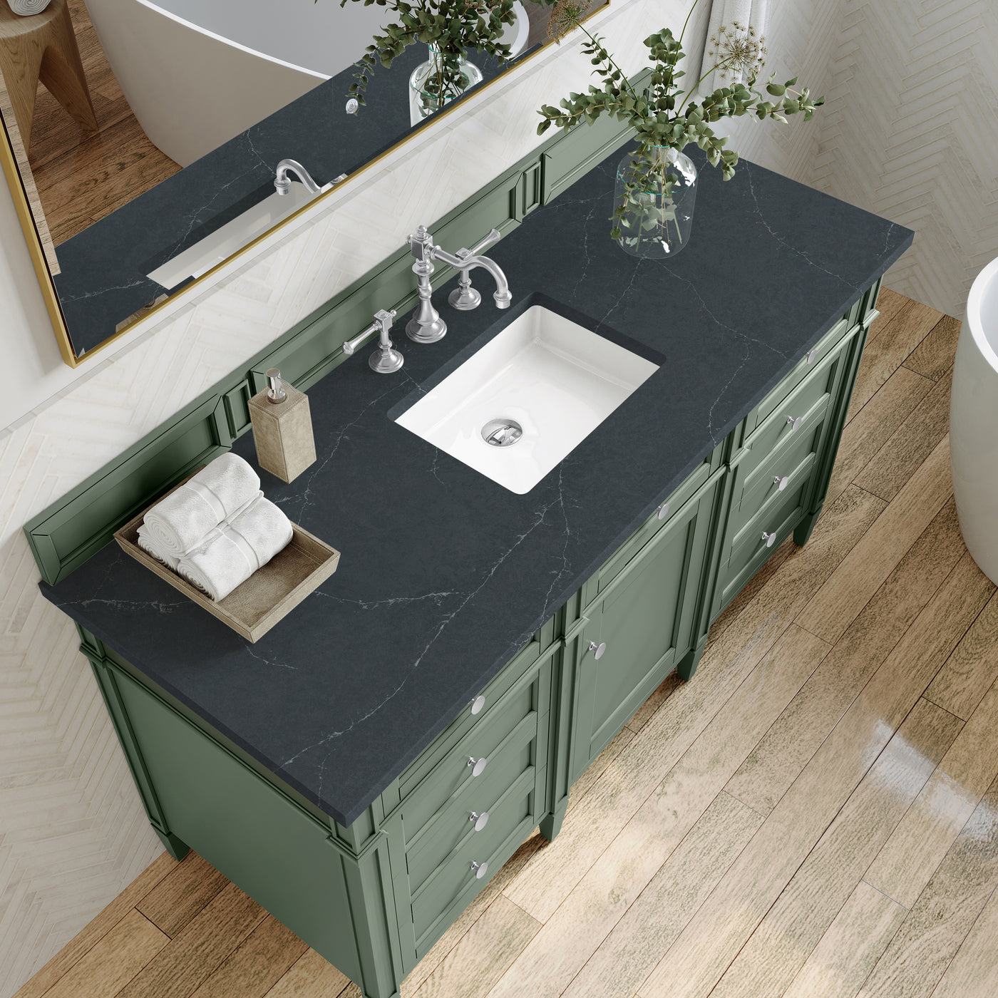 James Martin Brittany 60" Single Bathroom Vanity, Smokey Celadon, view 21