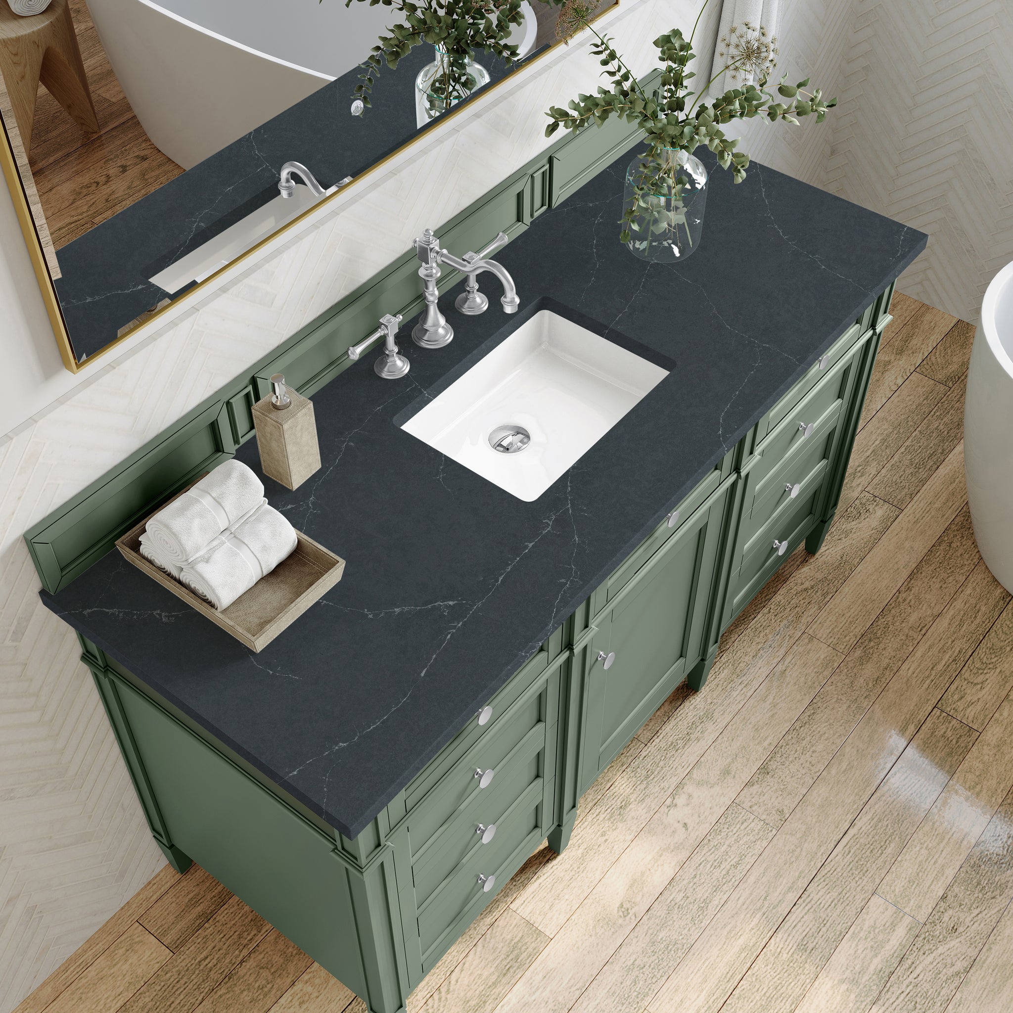 James Martin Brittany 60" Single Bathroom Vanity, Smokey Celadon, view 21
