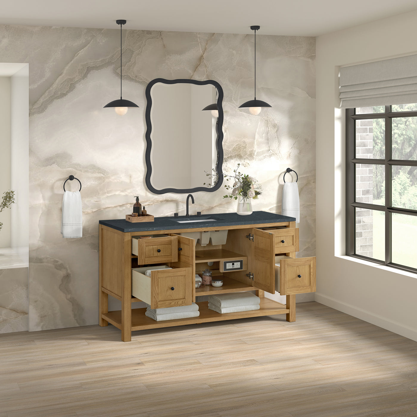 James Martin Breckenridge 60" Single Bathroom Vanity, Light Natural Oak, view 33