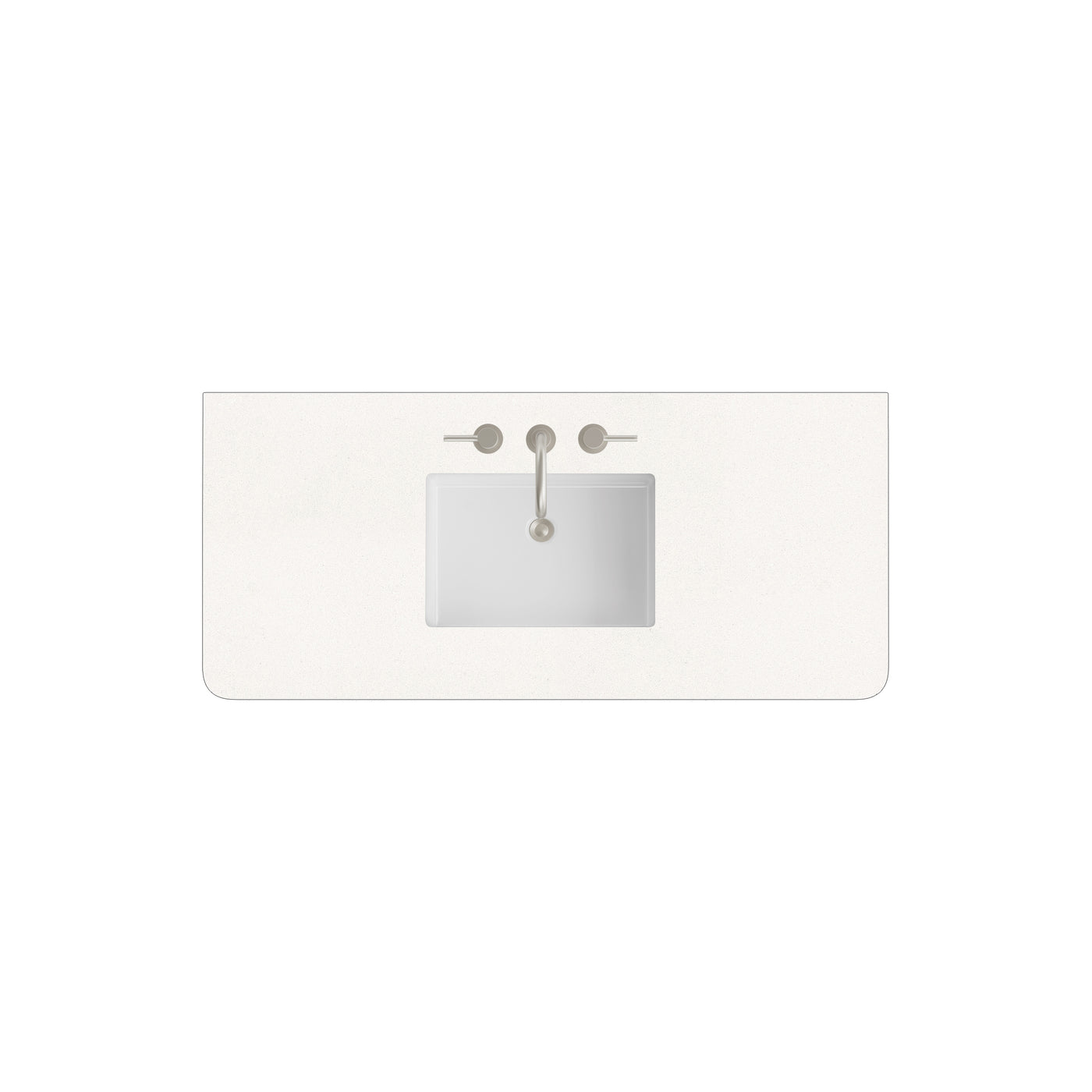 James Martin 48" Single Vanity Top with White Zeus (Radius Cut, Widespread) countertop