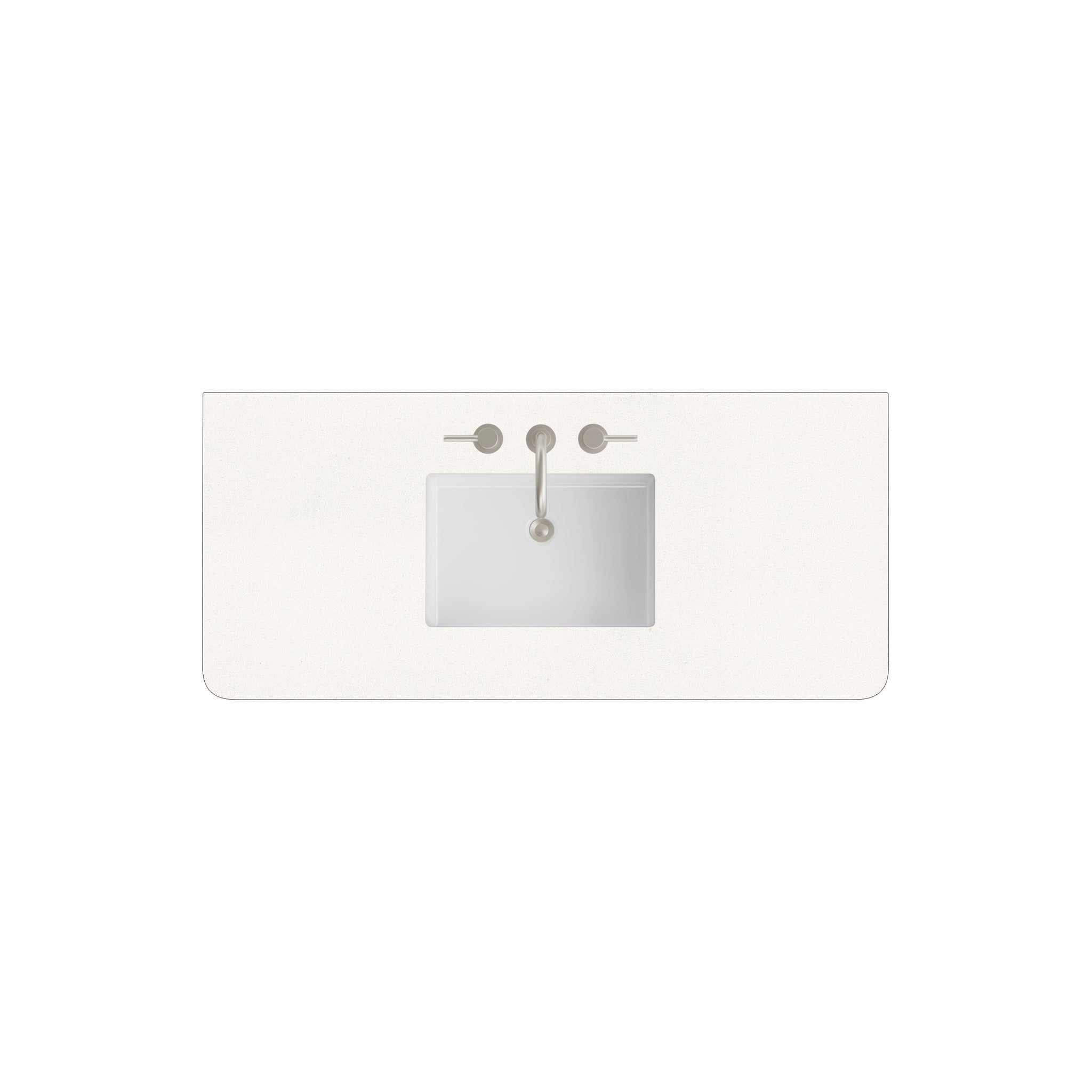 James Martin 48" Single Vanity Top with White Zeus (Radius Cut, Widespread) countertop