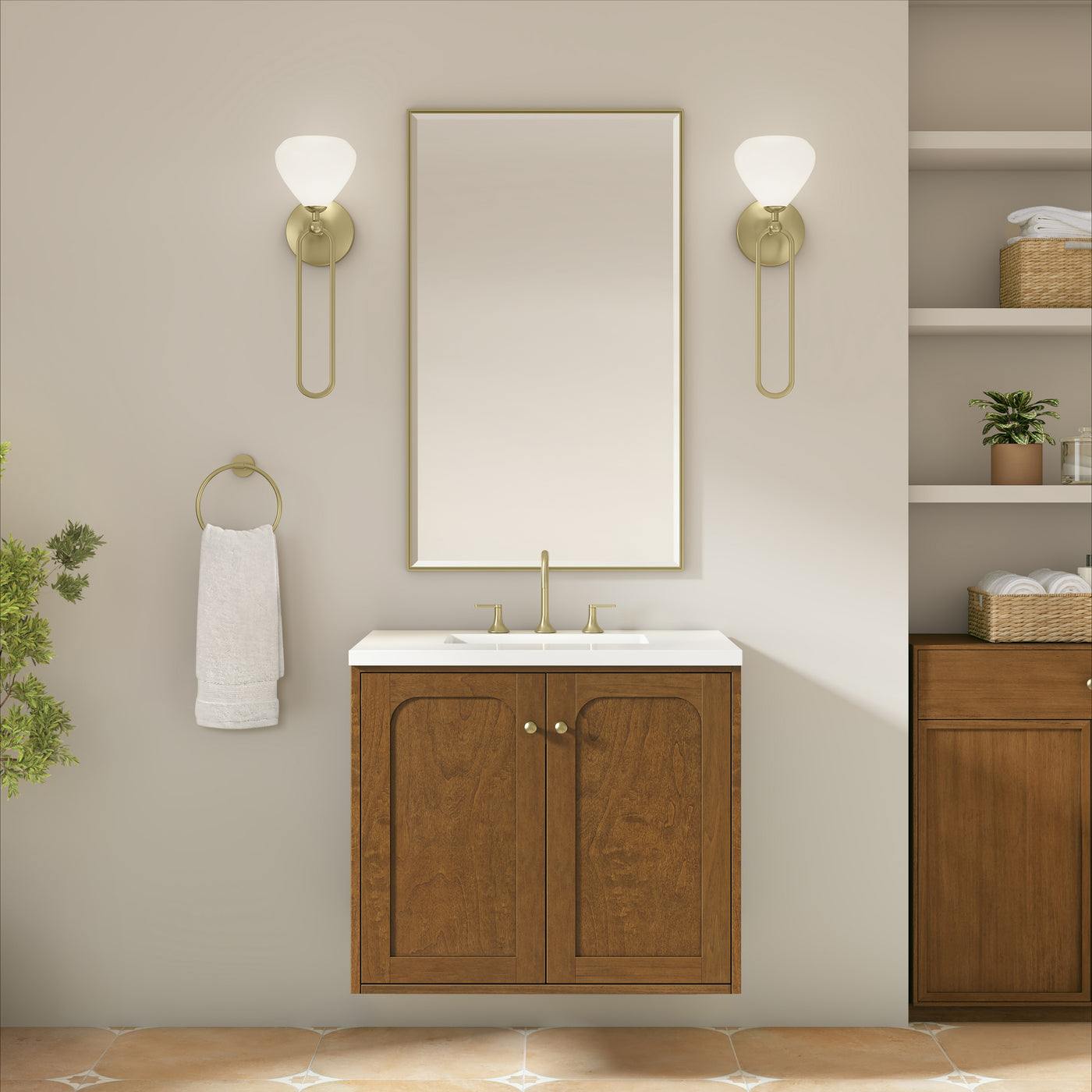 James Martin Laurent 30" Dual Mount Single Bathroom Vanity, Honey Oak, view 36
