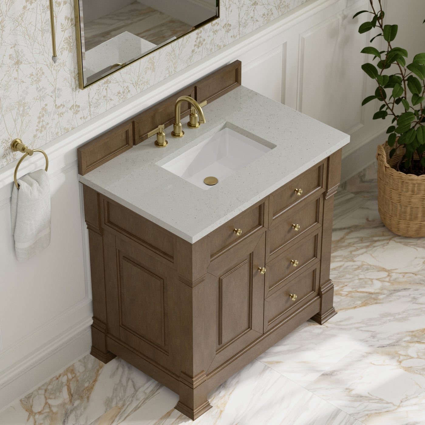 James Martin Brookfield 36" Single Bathroom Vanity, Pecan, view 21