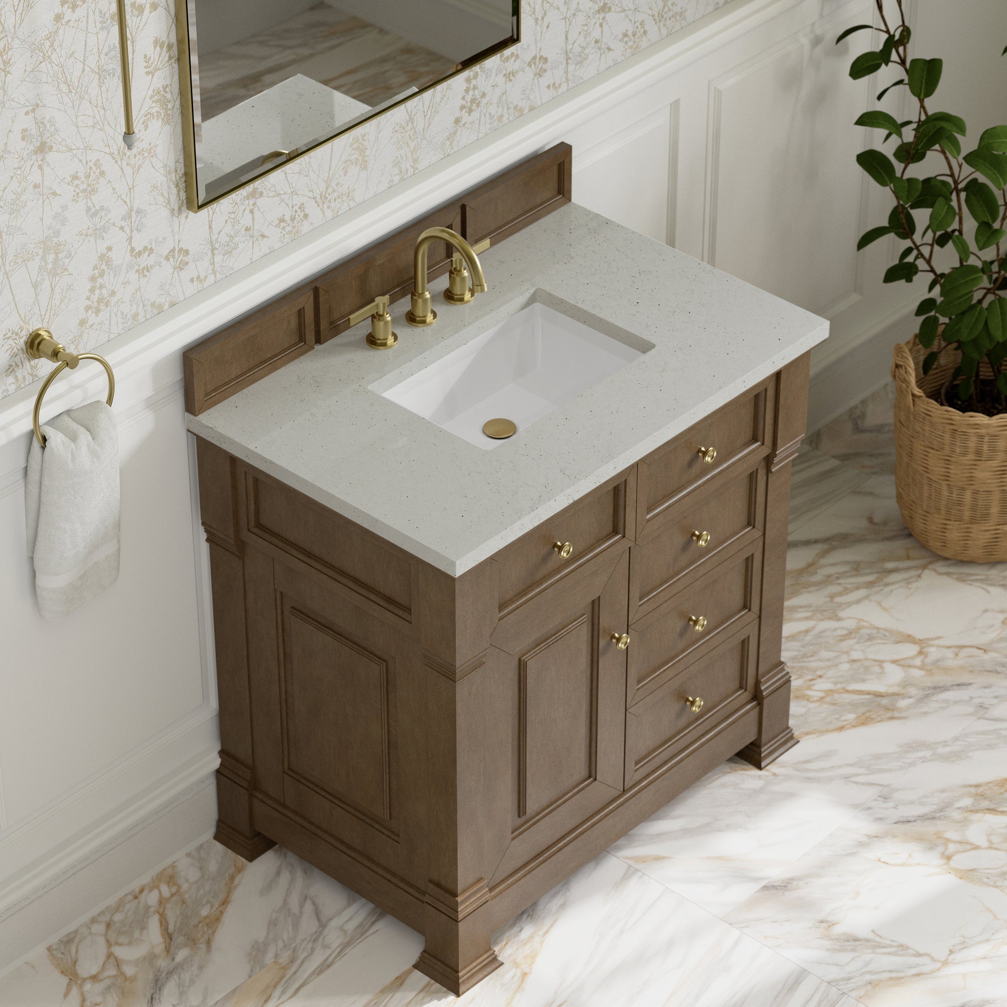 James Martin Brookfield 36" Single Bathroom Vanity, Pecan, view 21