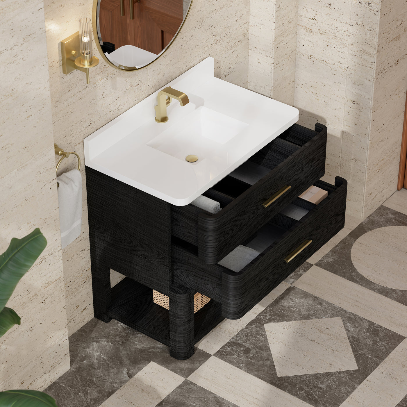 James Martin Lucian 36" Single Bathroom Vanity, Carbon Oak, view 26