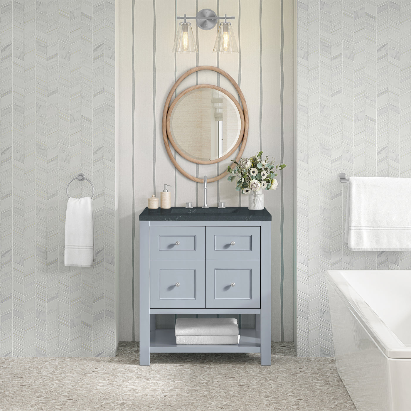 James Martin Breckenridge 30" Single Bathroom Vanity, Serenity Blue, view 38