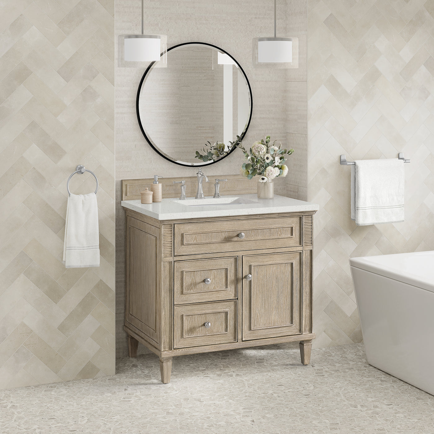 James Martin Lorelai 36" Single Bathroom Vanity, Whitewashed Oak, view 26