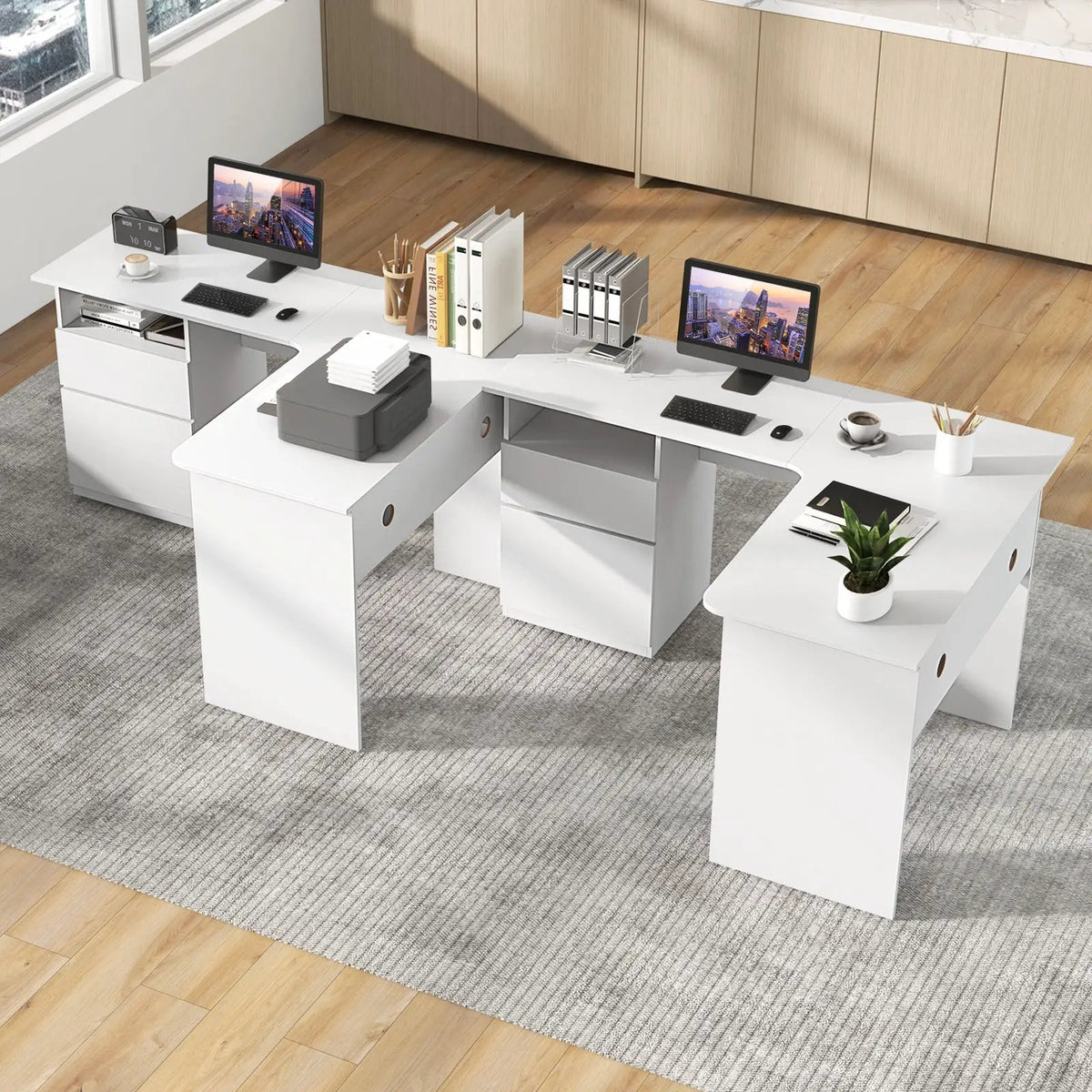L-Shaped Computer Desk with Letter File Drawer, photo 6 of 9