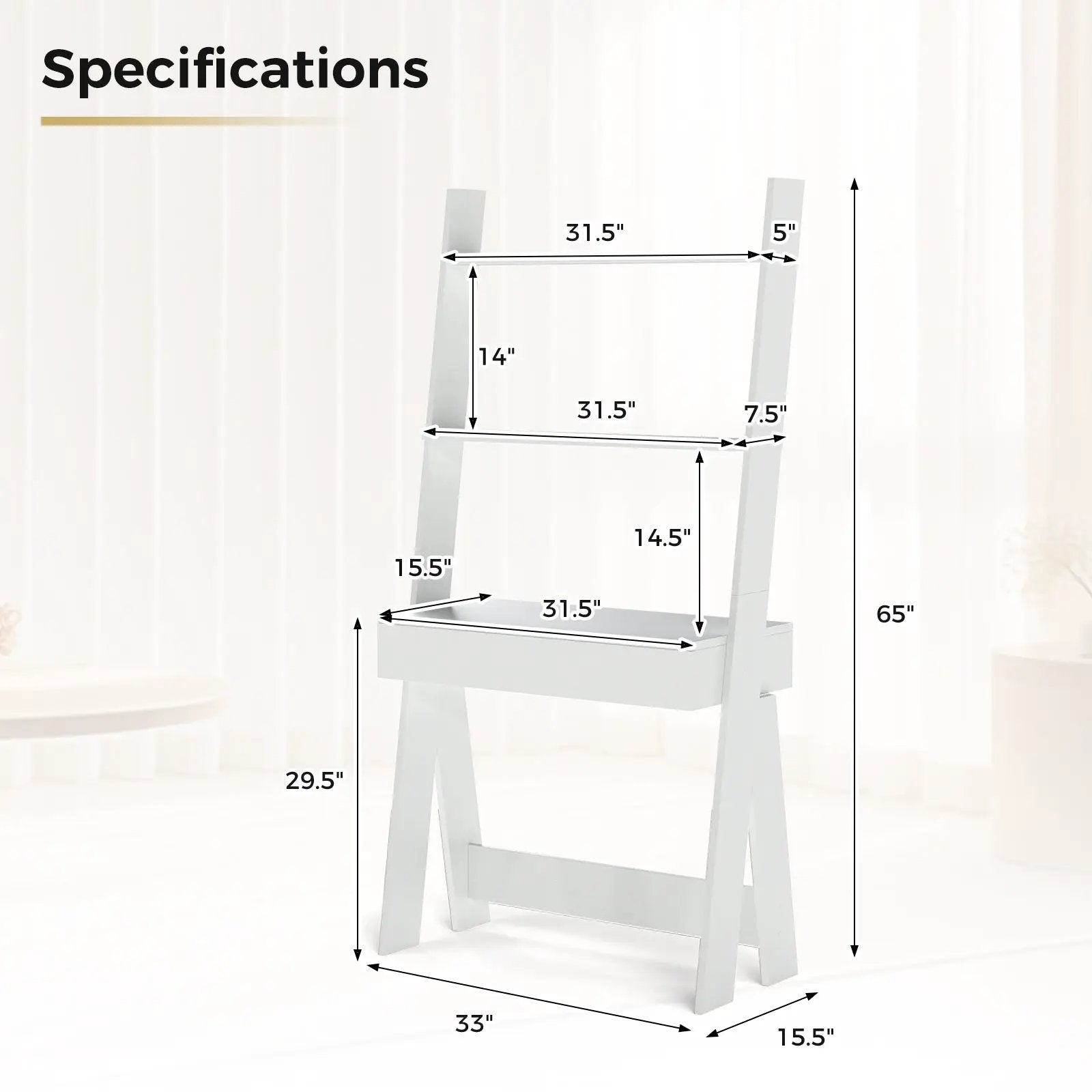 Ladder Shelf Desk by DirectDeals