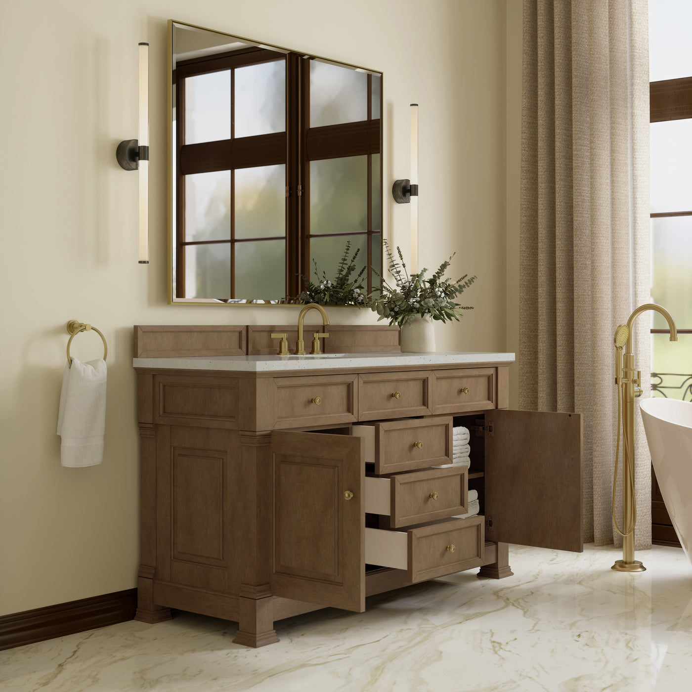 James Martin Brookfield 60" Single Bathroom Vanity, Pecan, view 20