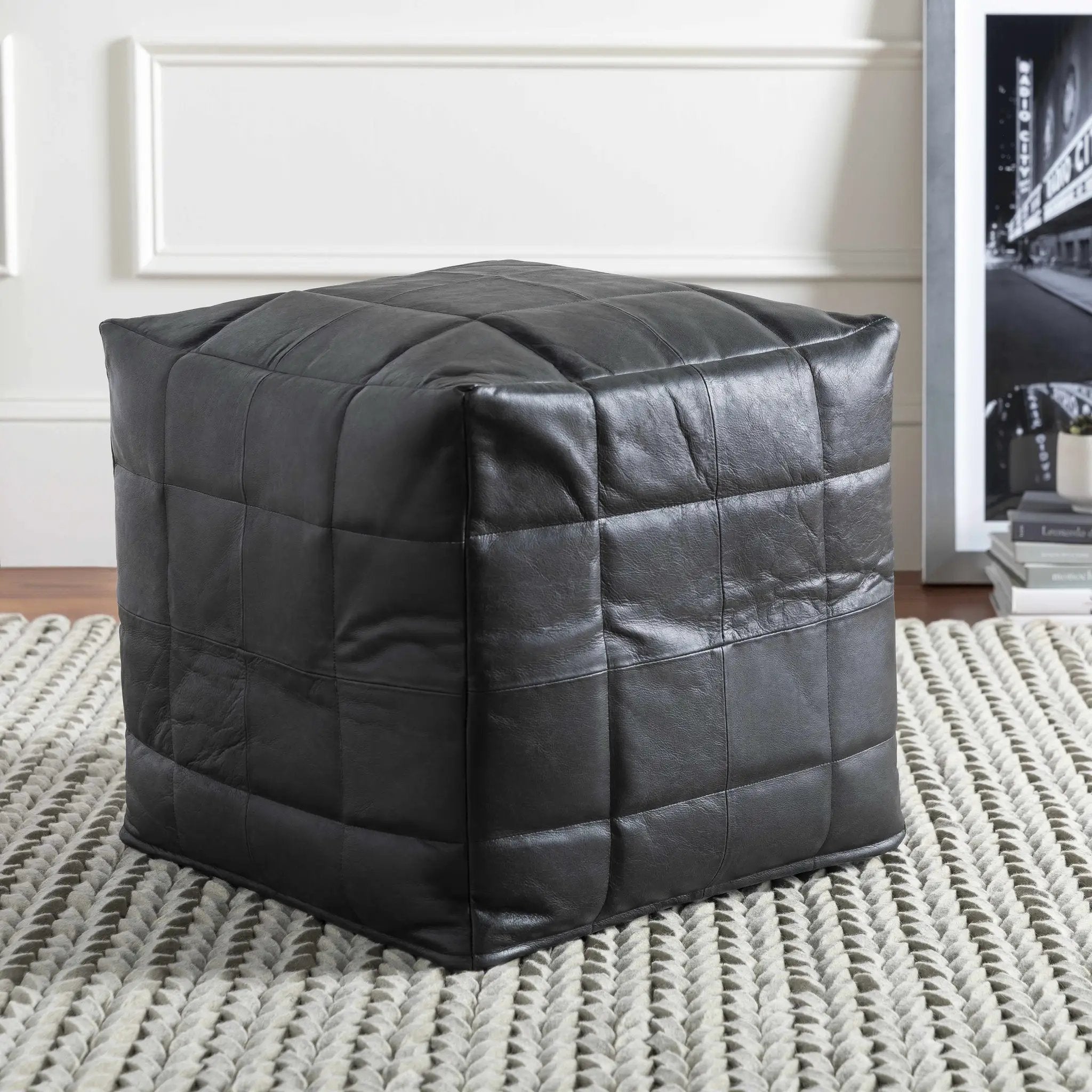 Laflin Pouf - Clearance by Boutique Rugs